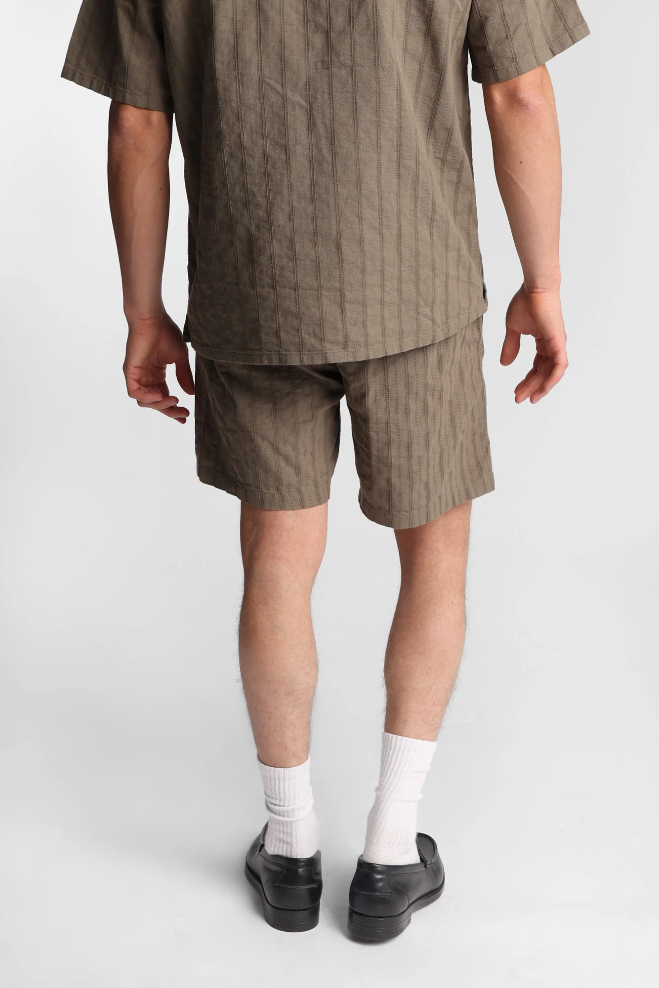 Textured Knit Lace Striped Knit Shorts - Image 8