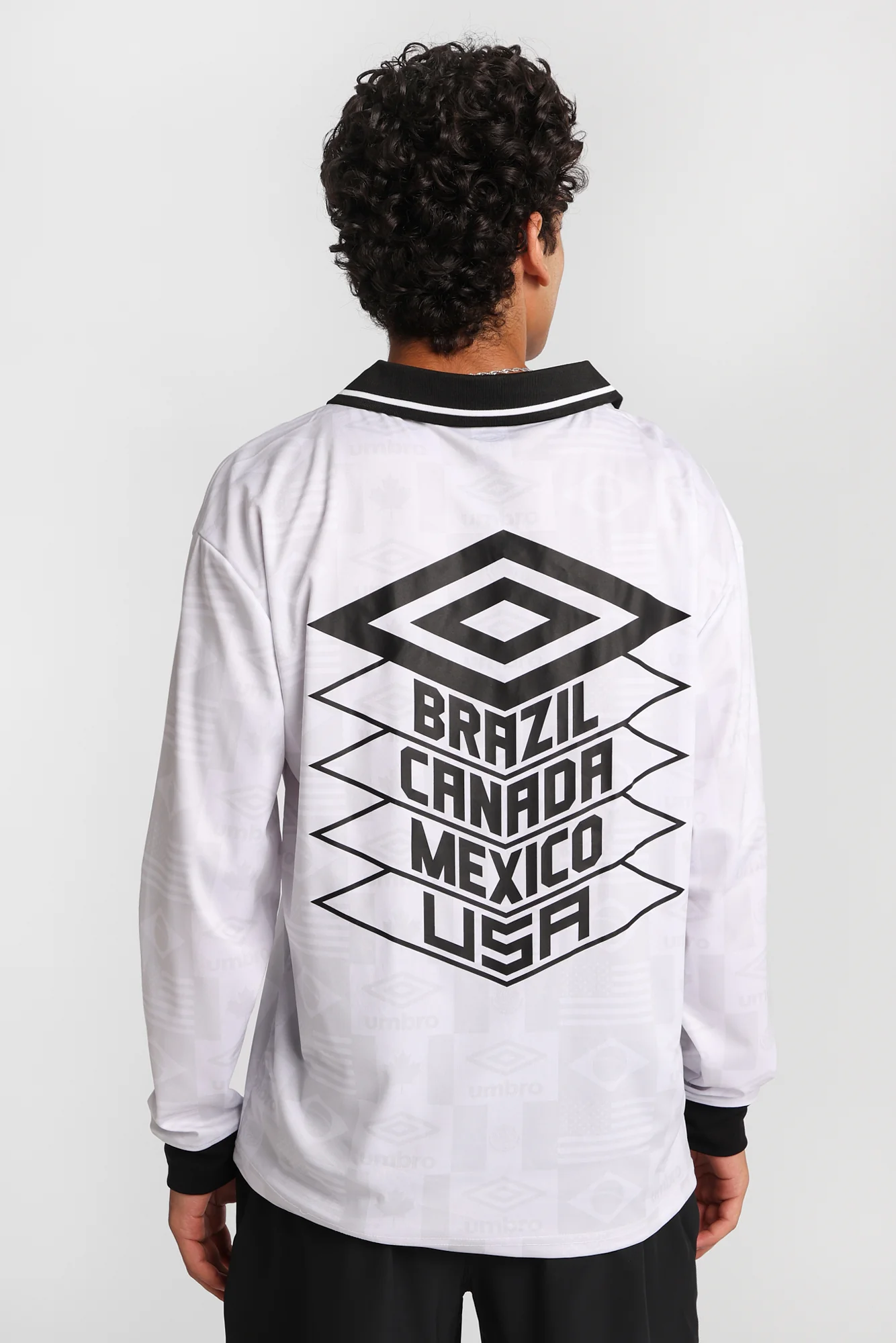 Umbro The World's Game Graphic Long Sleeve Polo Jersey - Image 3