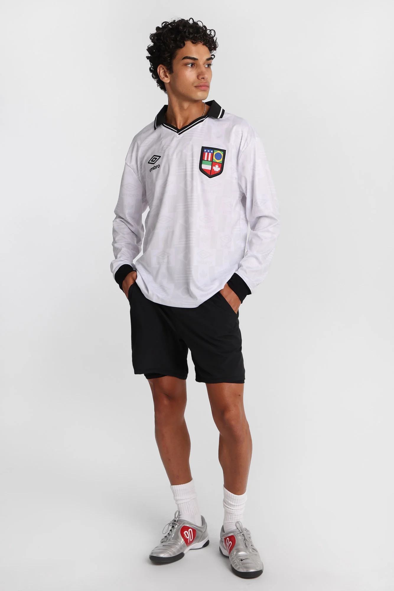Umbro The World's Game Graphic Long Sleeve Polo Jersey - Image 4
