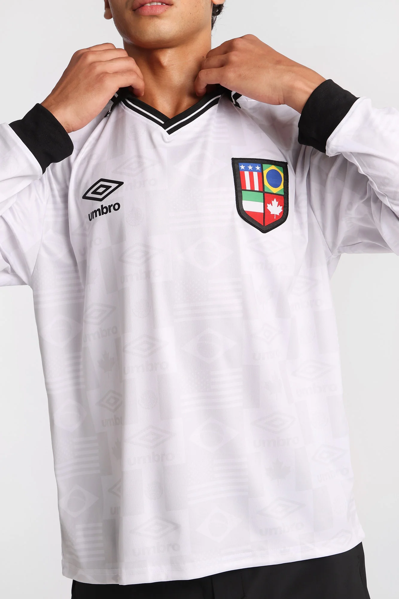 Umbro The World's Game Graphic Long Sleeve Polo Jersey - Image 5