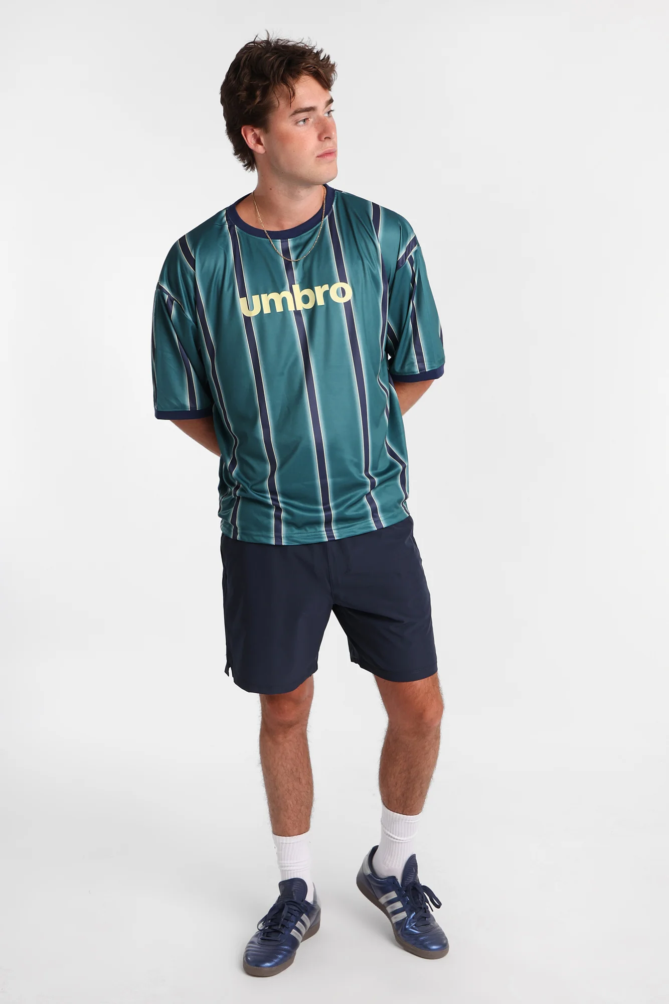 Umbro Large Logo Striped Tee - Image 4