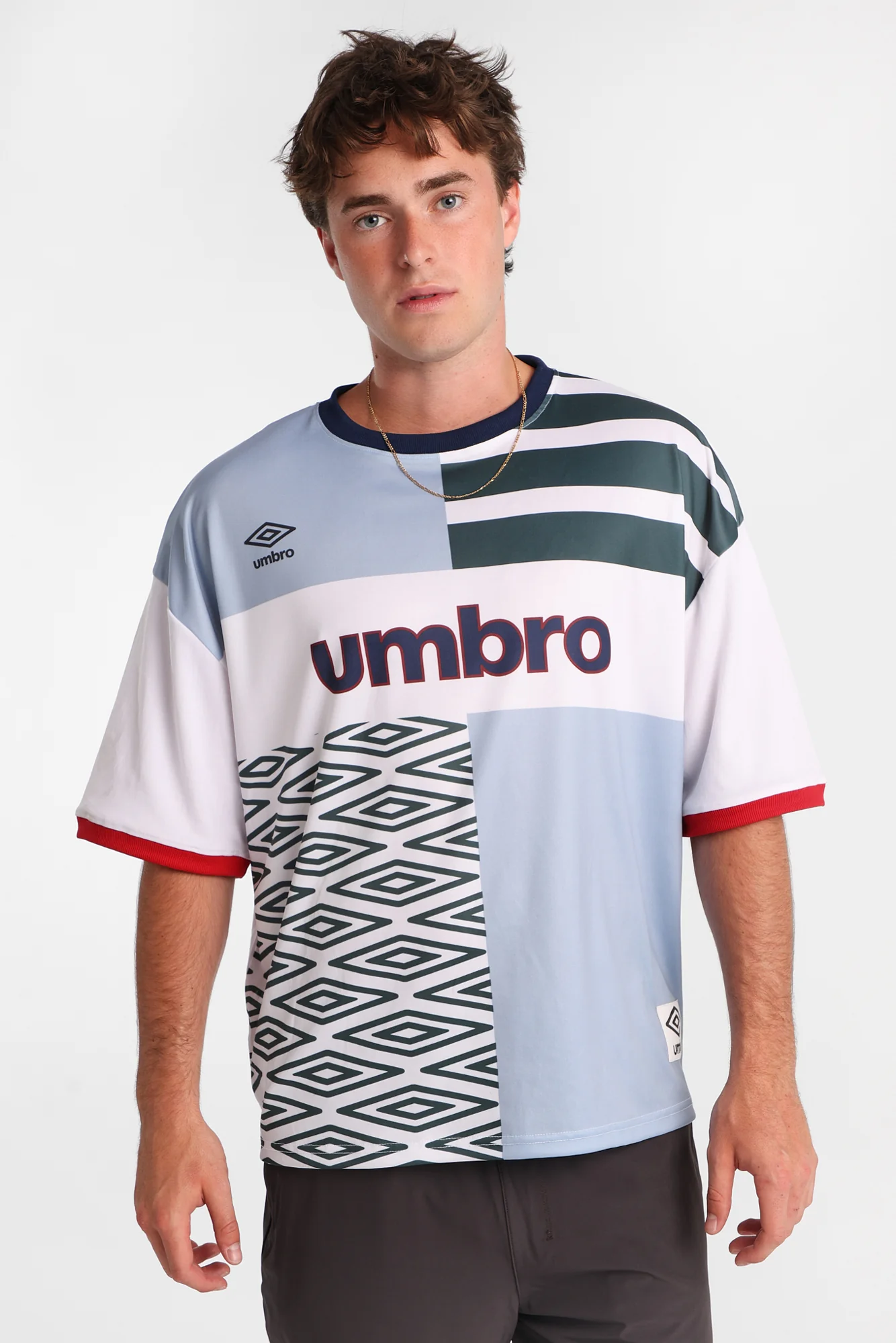 Umbro Large Logo Striped Tee