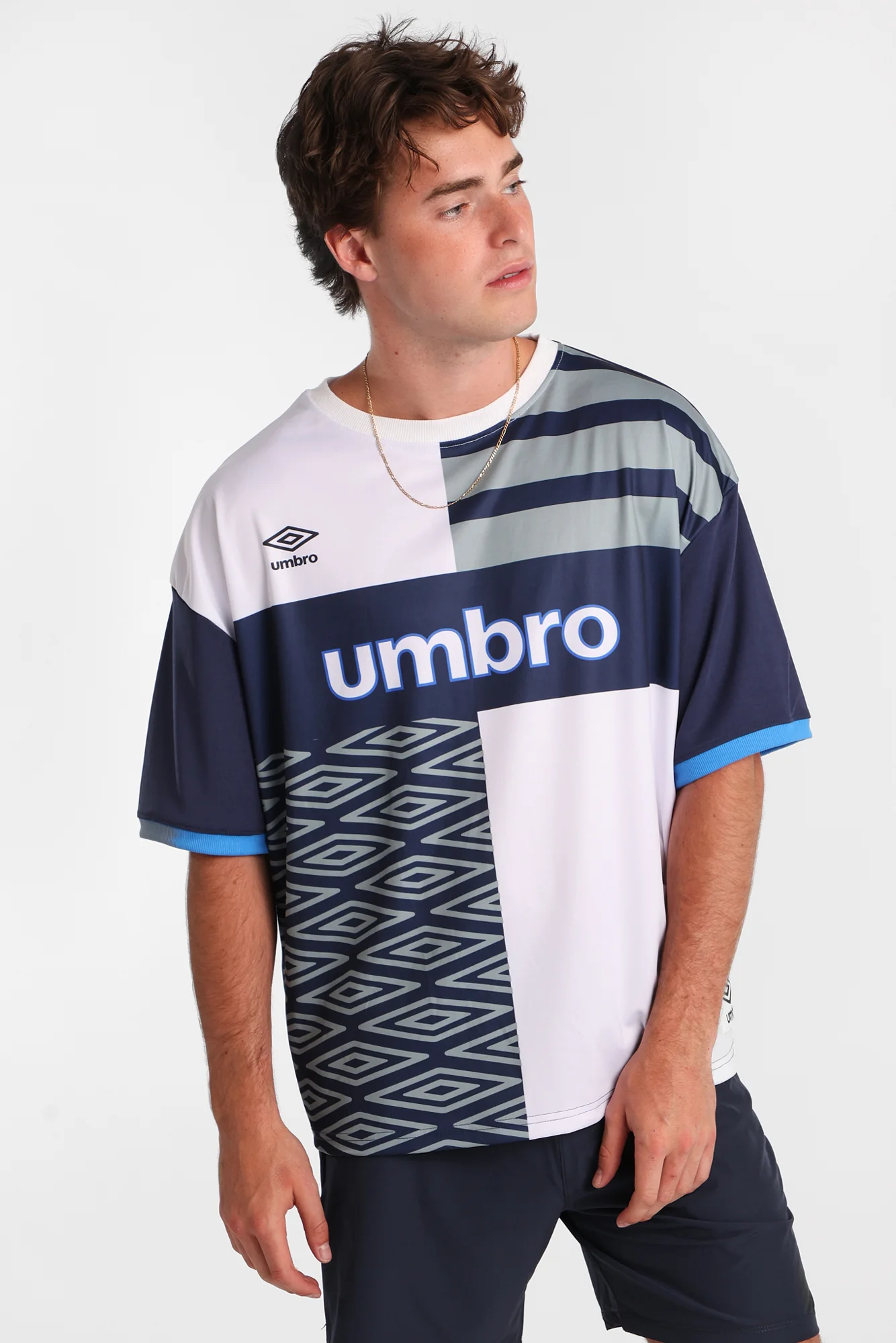 Umbro Large Logo Striped Tee