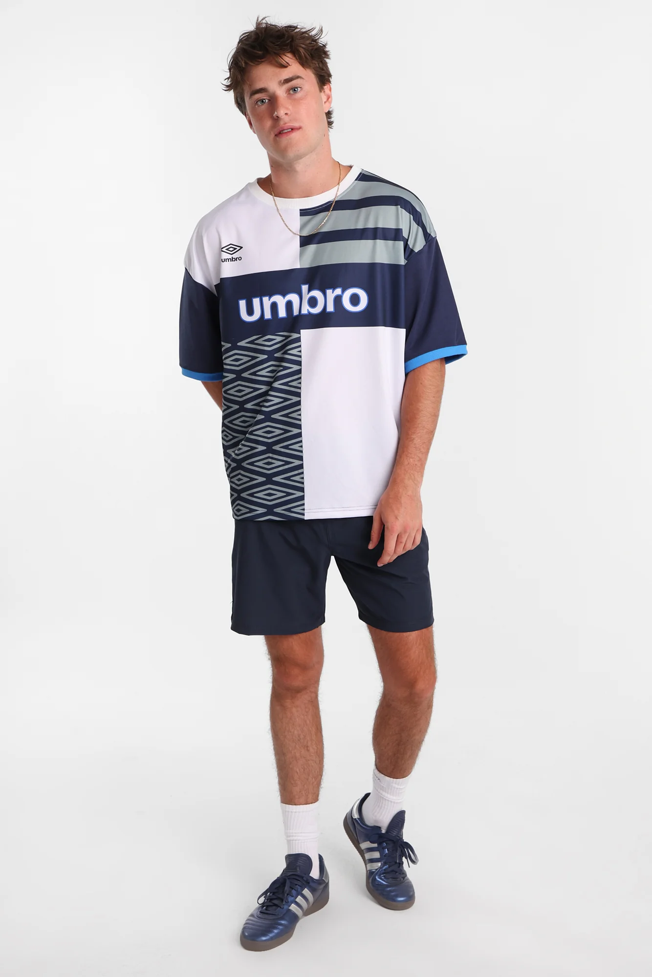Umbro Large Logo Striped Tee - Image 4