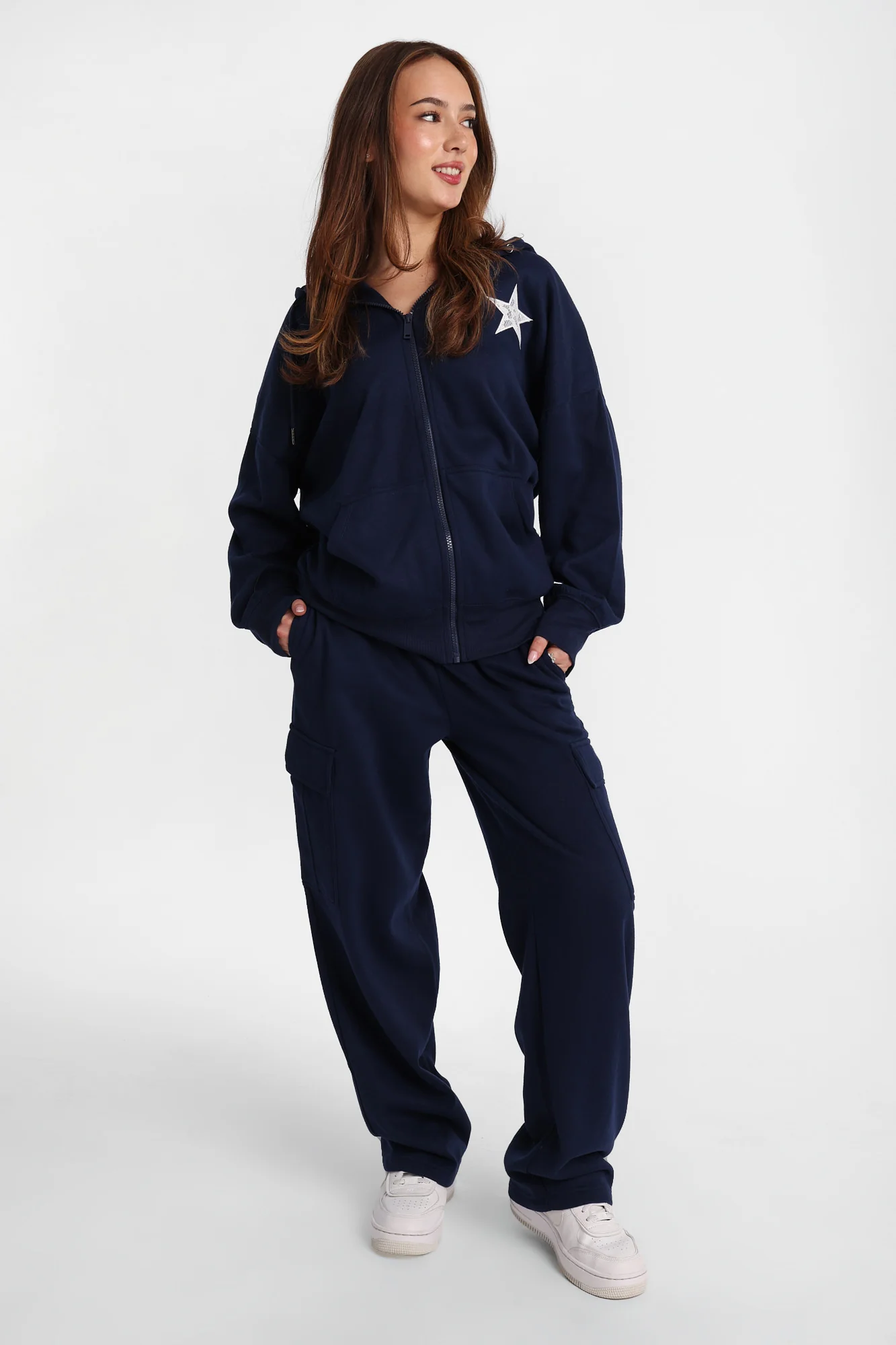 Graphic Zip-Up Oversized Hoodie - Image 4