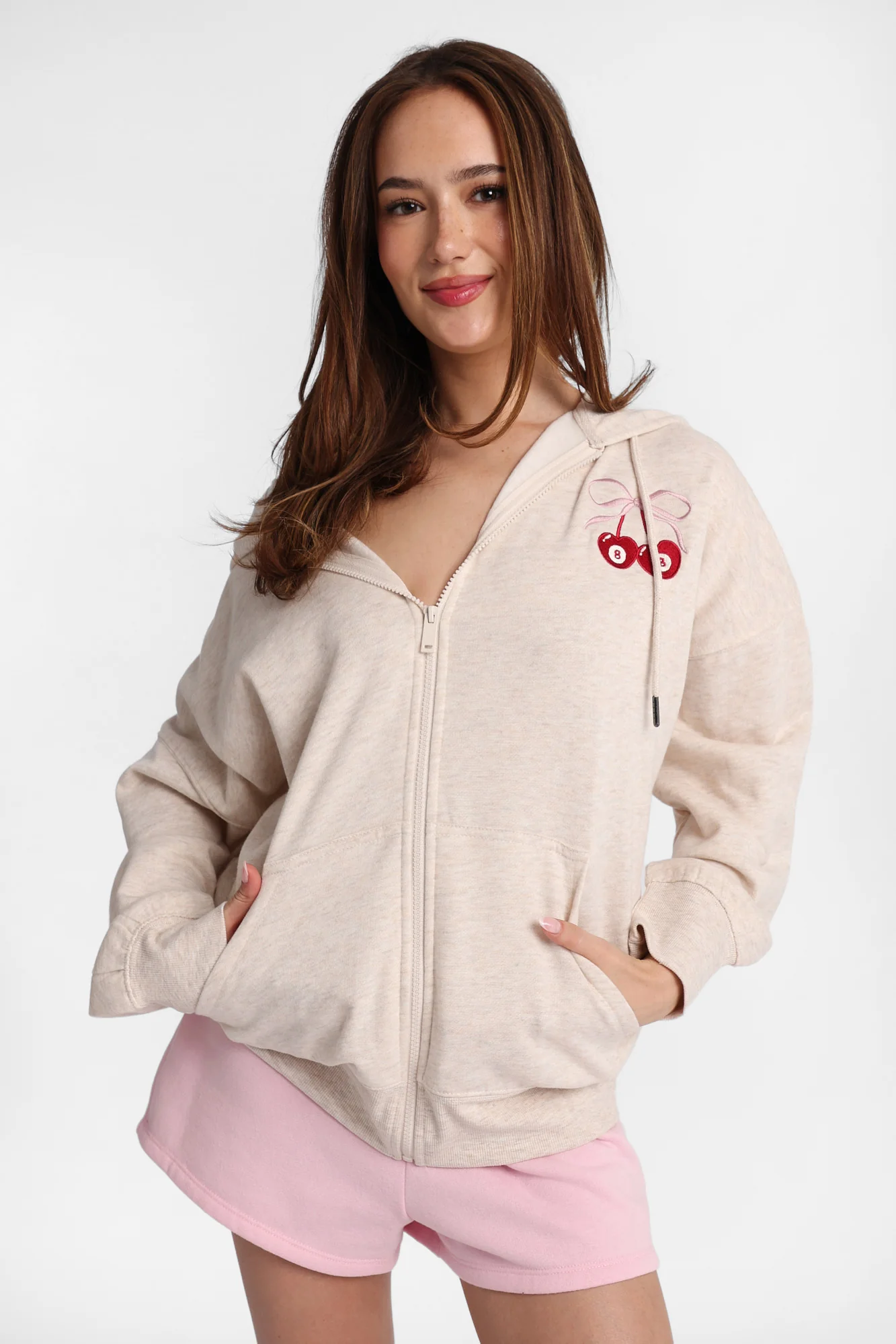 Graphic Zip-Up Oversized Hoodie - Image 6