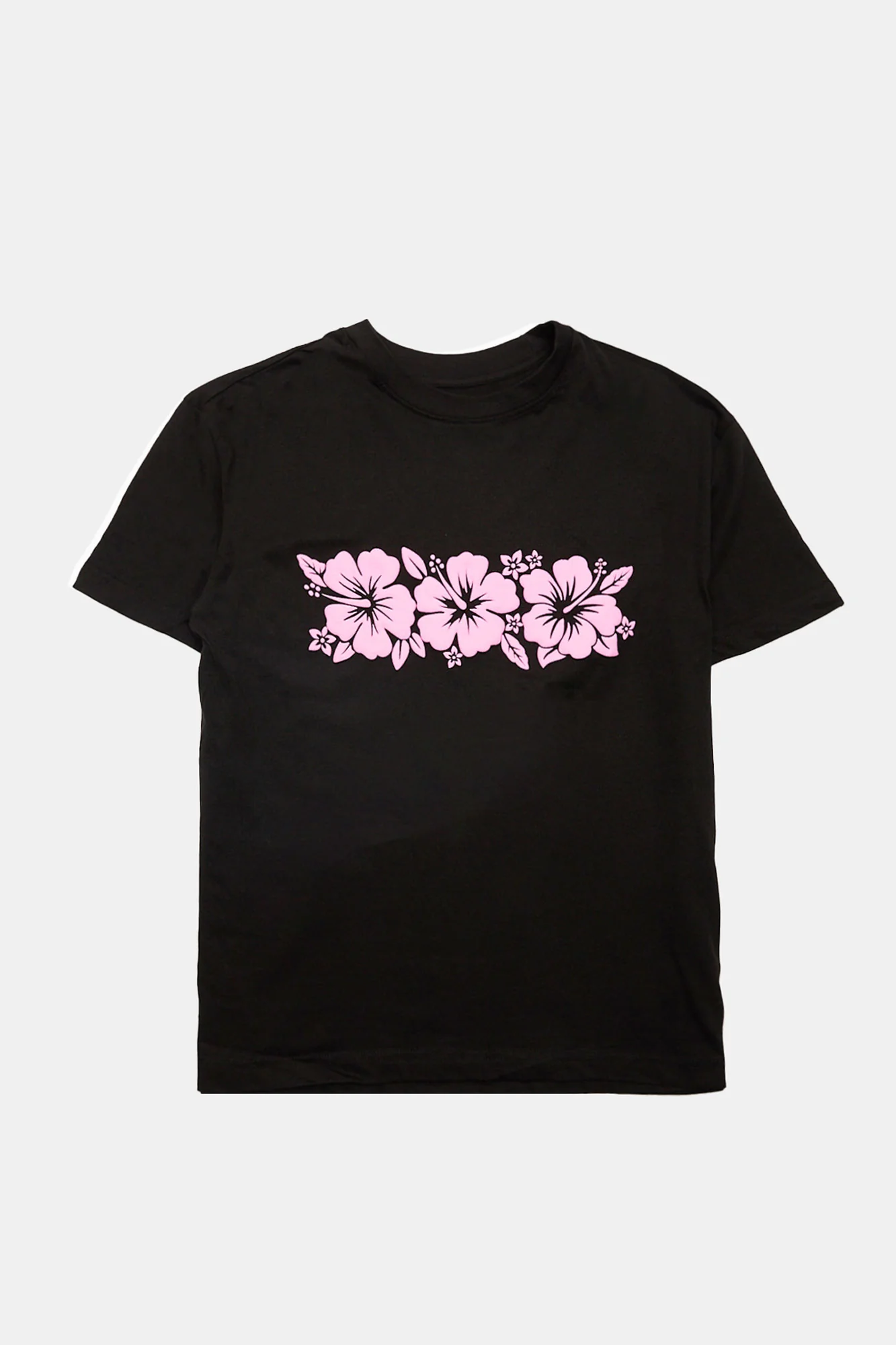 Hibiscus Puff Print Graphic Boyfriend Tee
