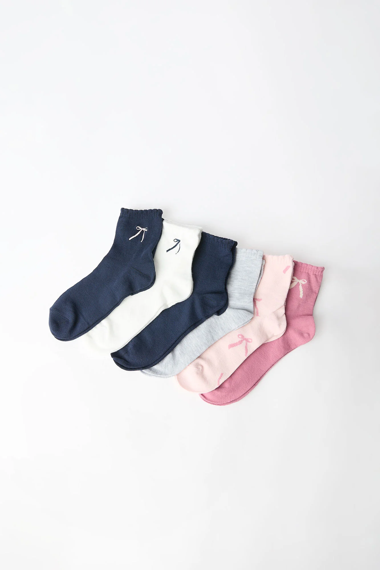 Scalloped Quarter Socks 6-Pack