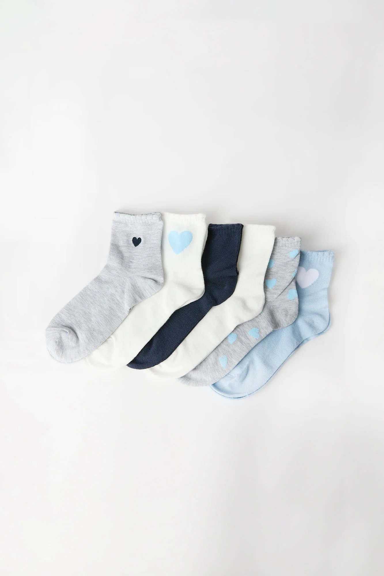 Scalloped Quarter Socks 6-Pack - Image 2