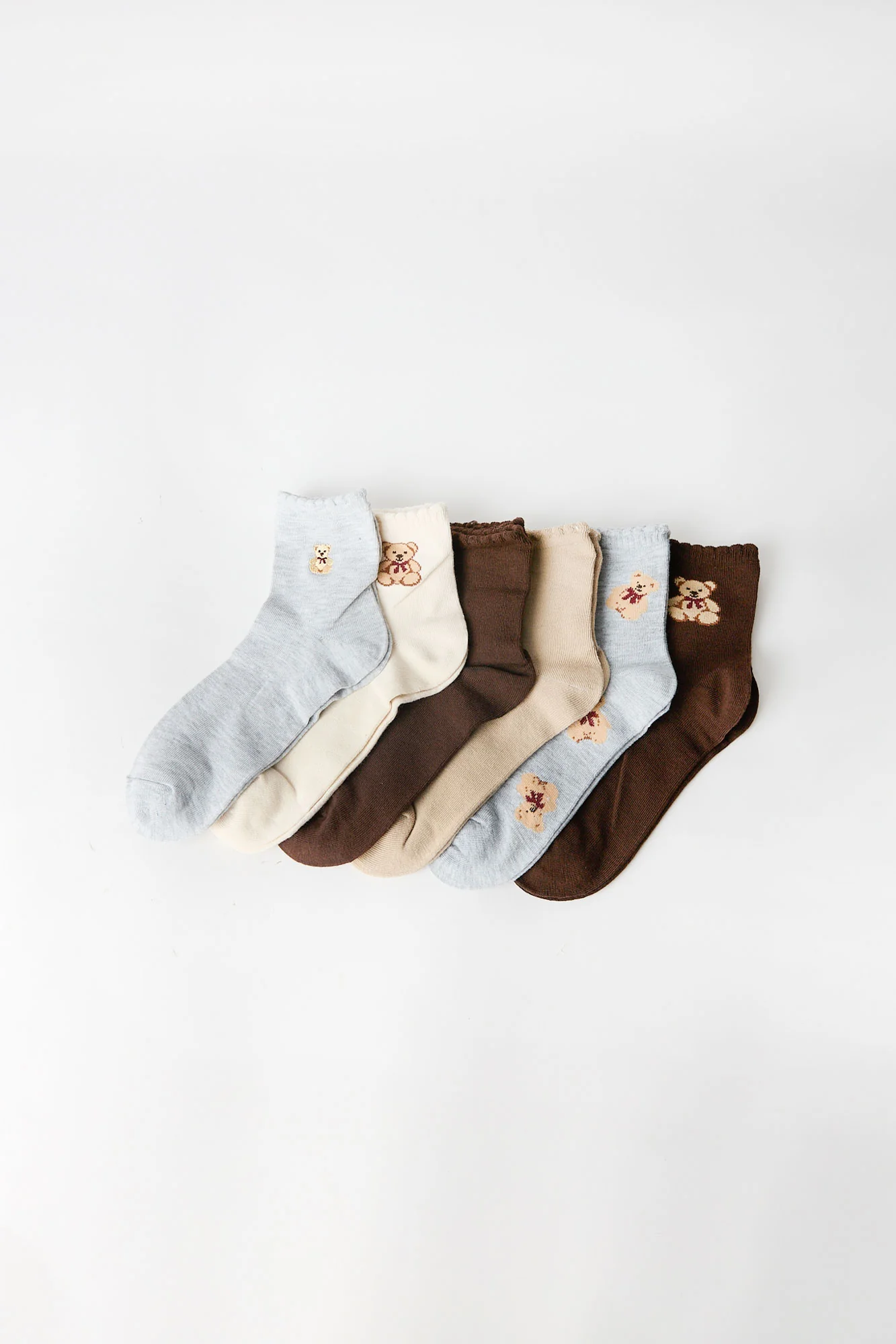 Scalloped Quarter Socks 6-Pack - Image 3