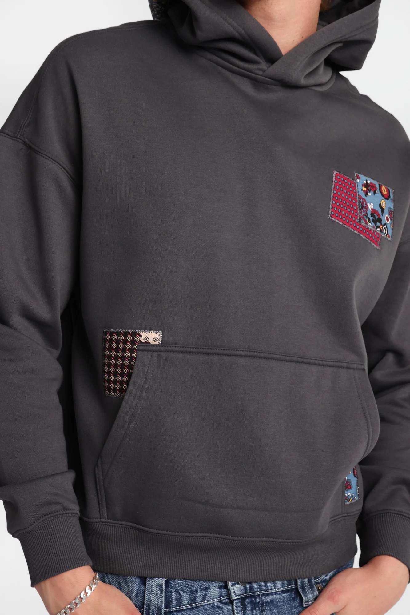 North Western Patchwork Boxy Hoodie - Image 3