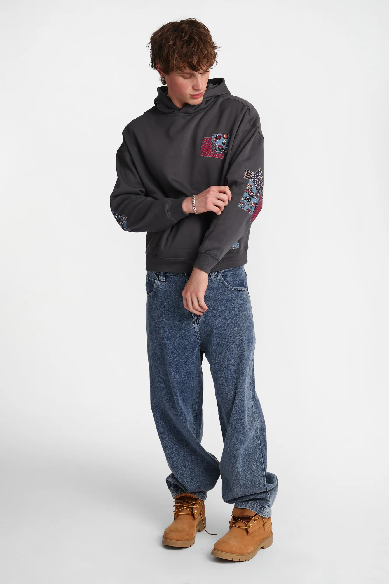 North Western Patchwork Boxy Hoodie - Image 5