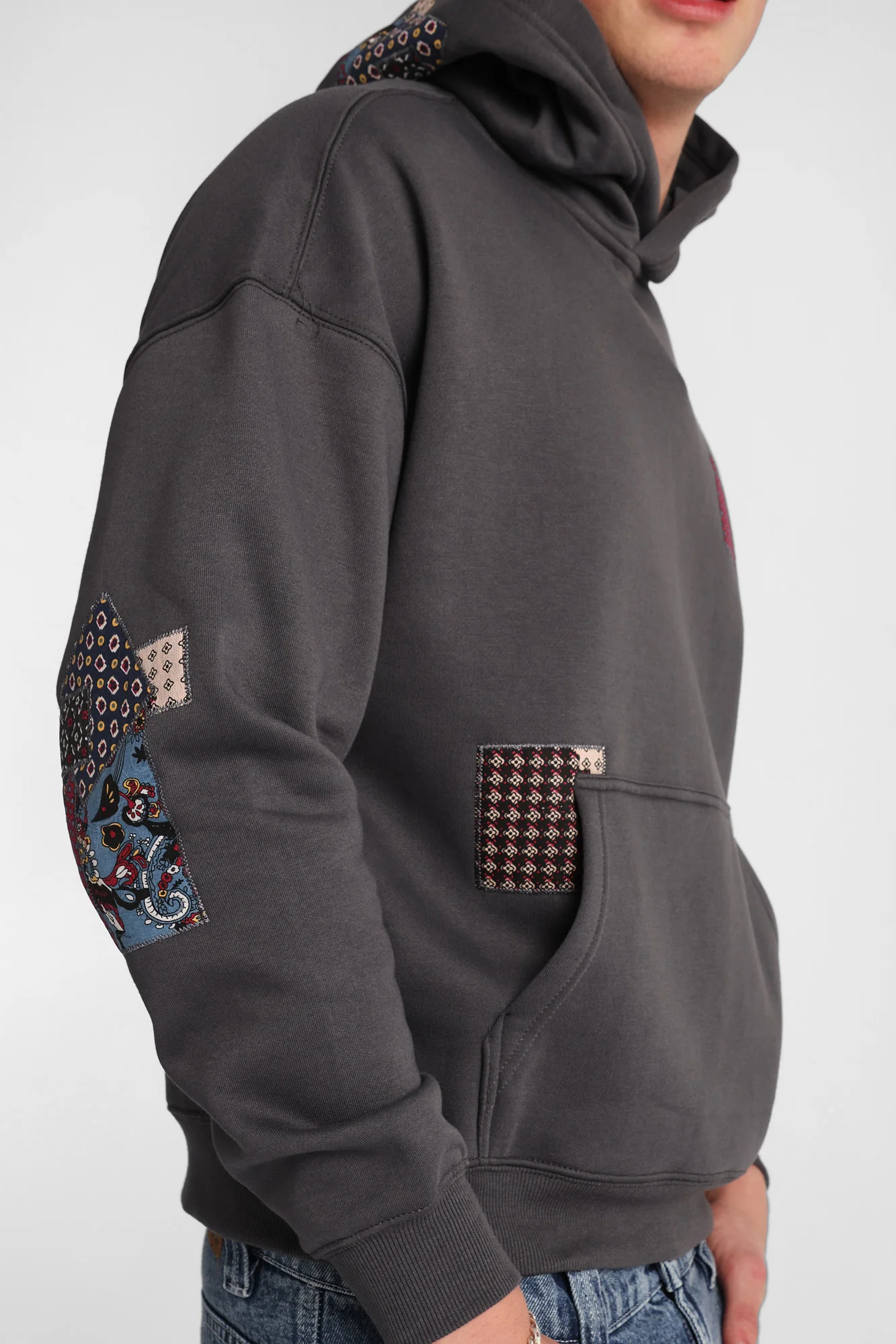 North Western Patchwork Boxy Hoodie - Image 6