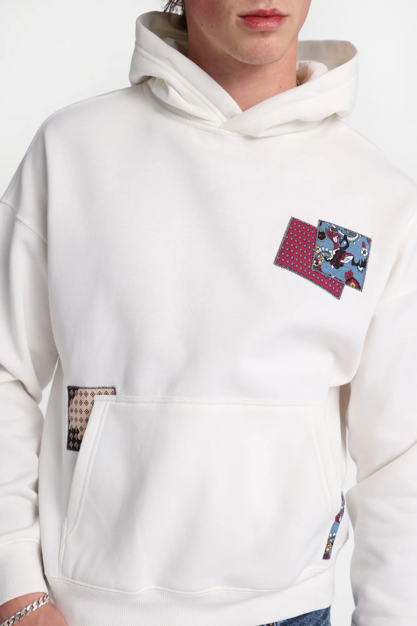North Western Patchwork Boxy Hoodie - Image 7