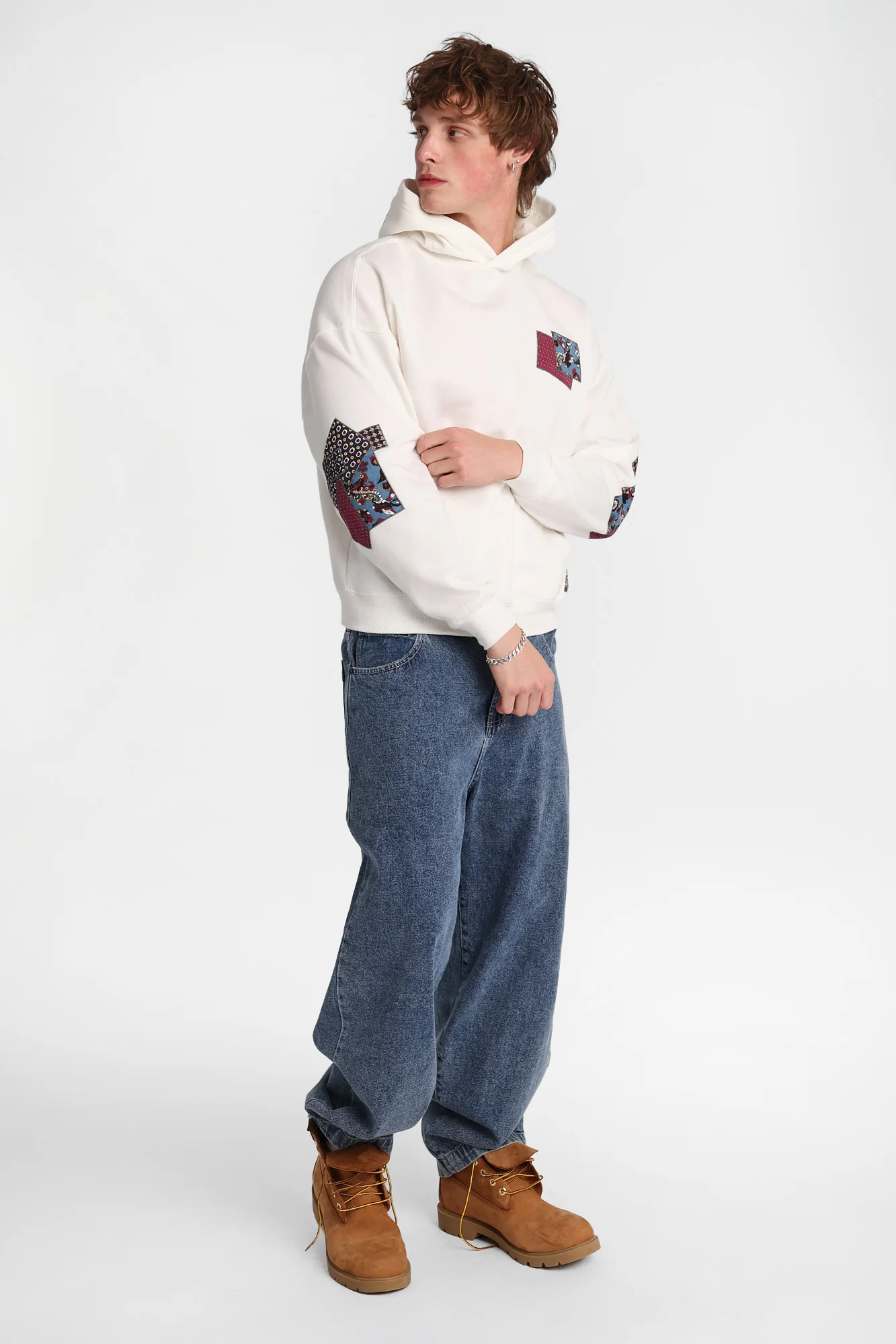 North Western Patchwork Boxy Hoodie - Image 9