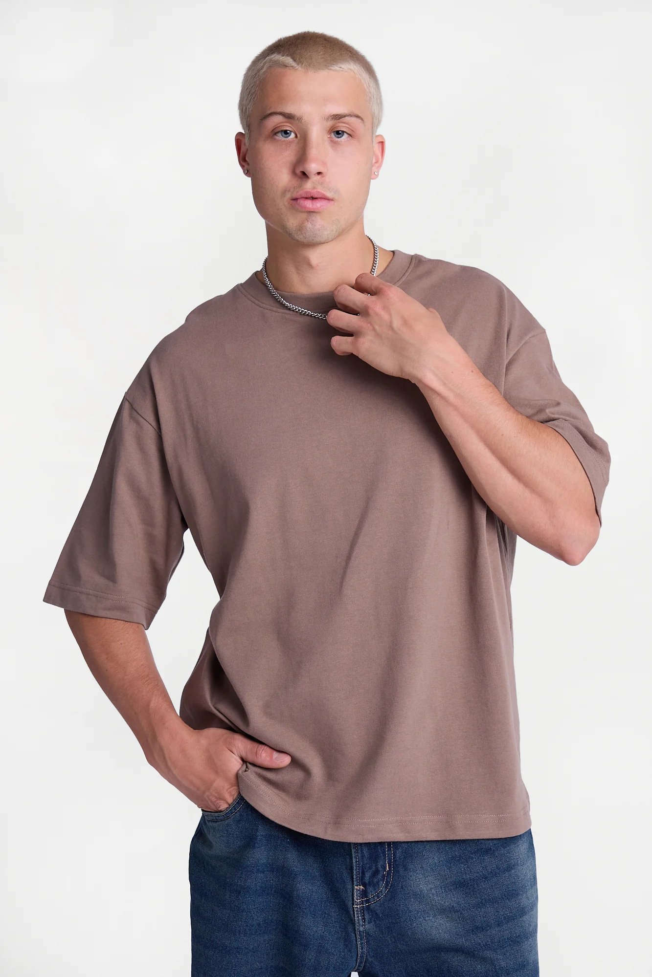 Heavy-Weight Knit Crew Neck Oversized Tee - Image 14
