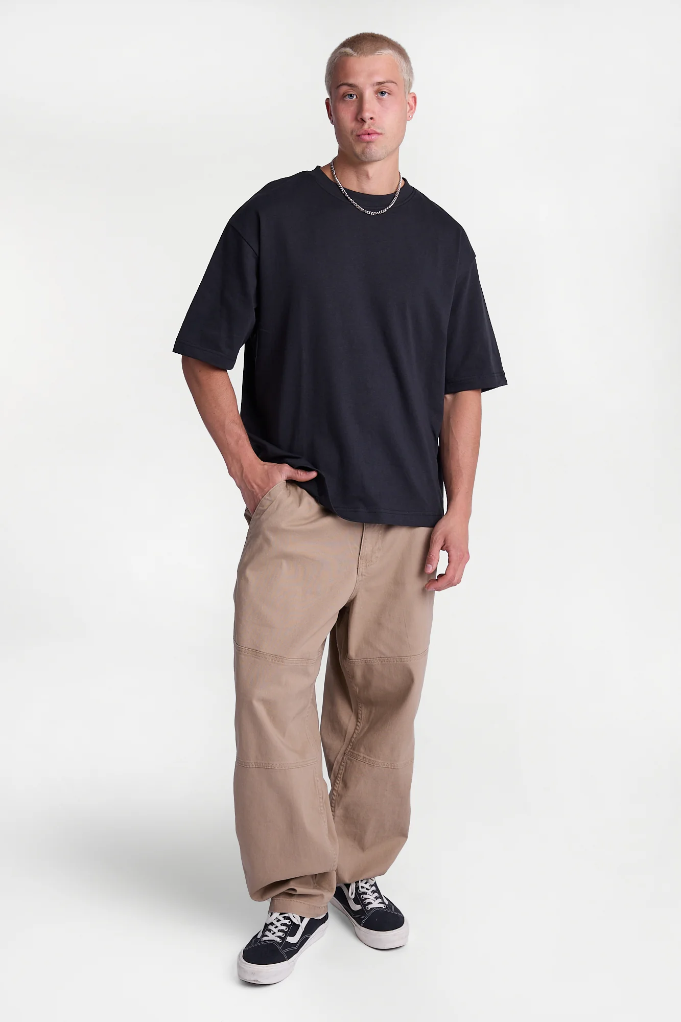 Heavy-Weight Knit Crew Neck Oversized Tee - Image 5