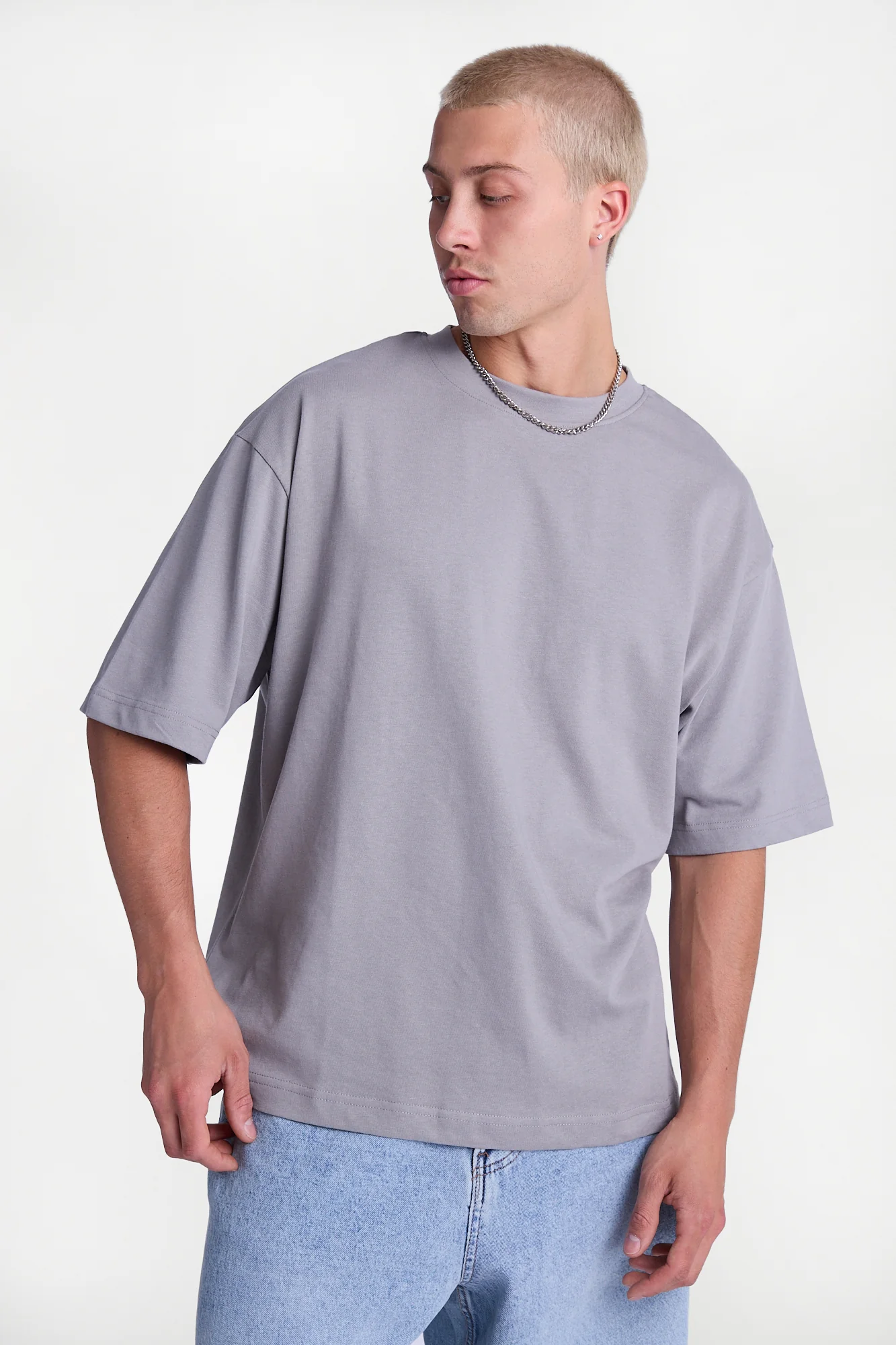 Heavy-Weight Knit Crew Neck Oversized Tee - Image 6