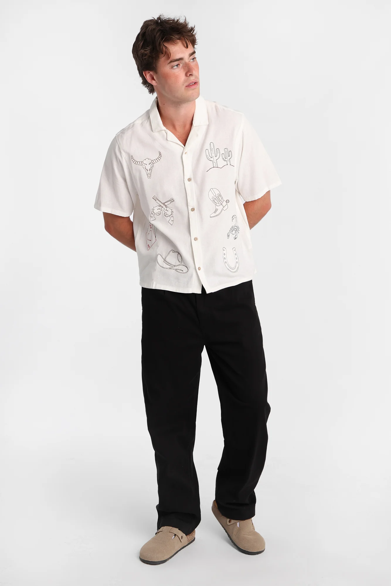 Loose Twill Pleated Pants - Image 5