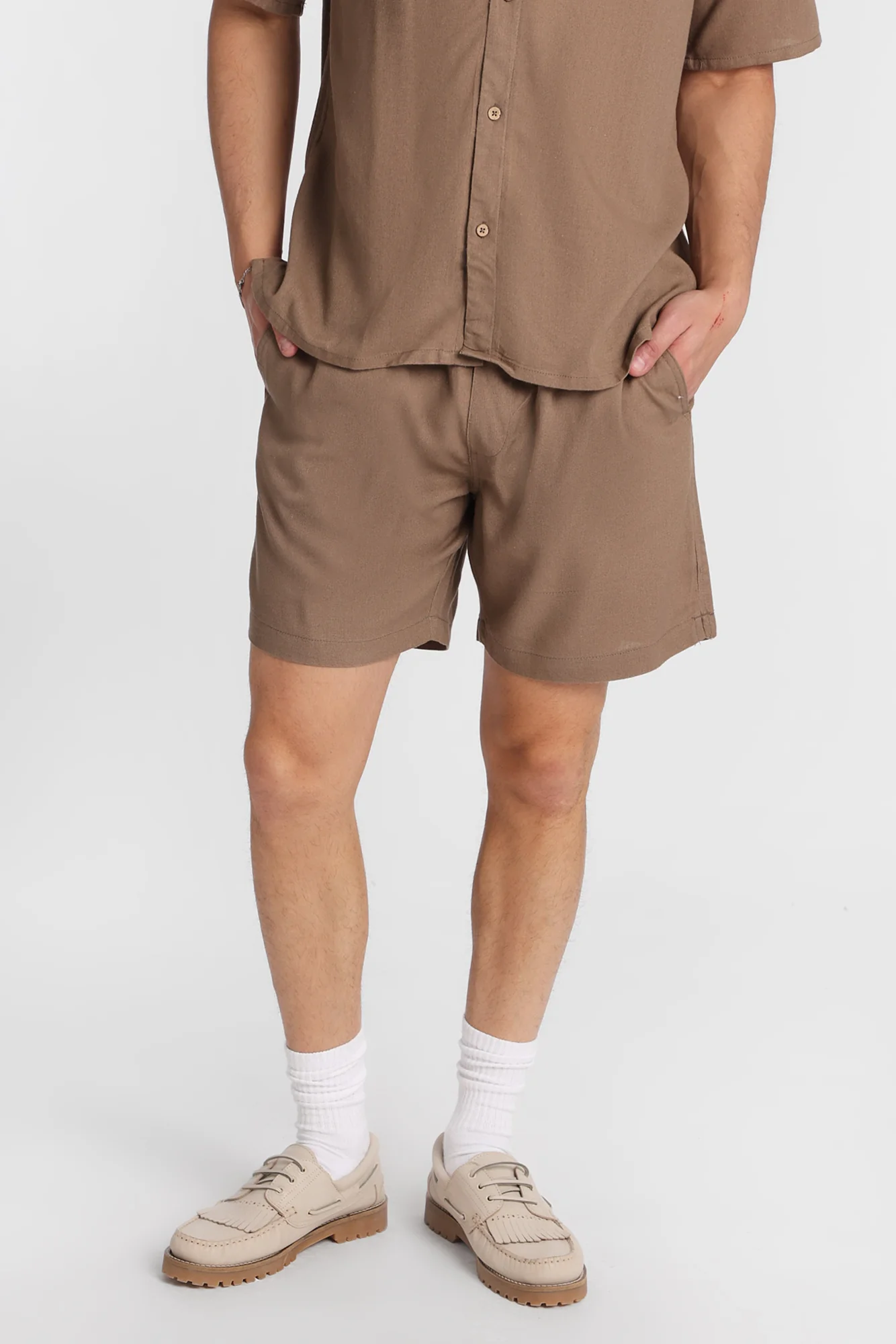 Linen-Blend Shorts