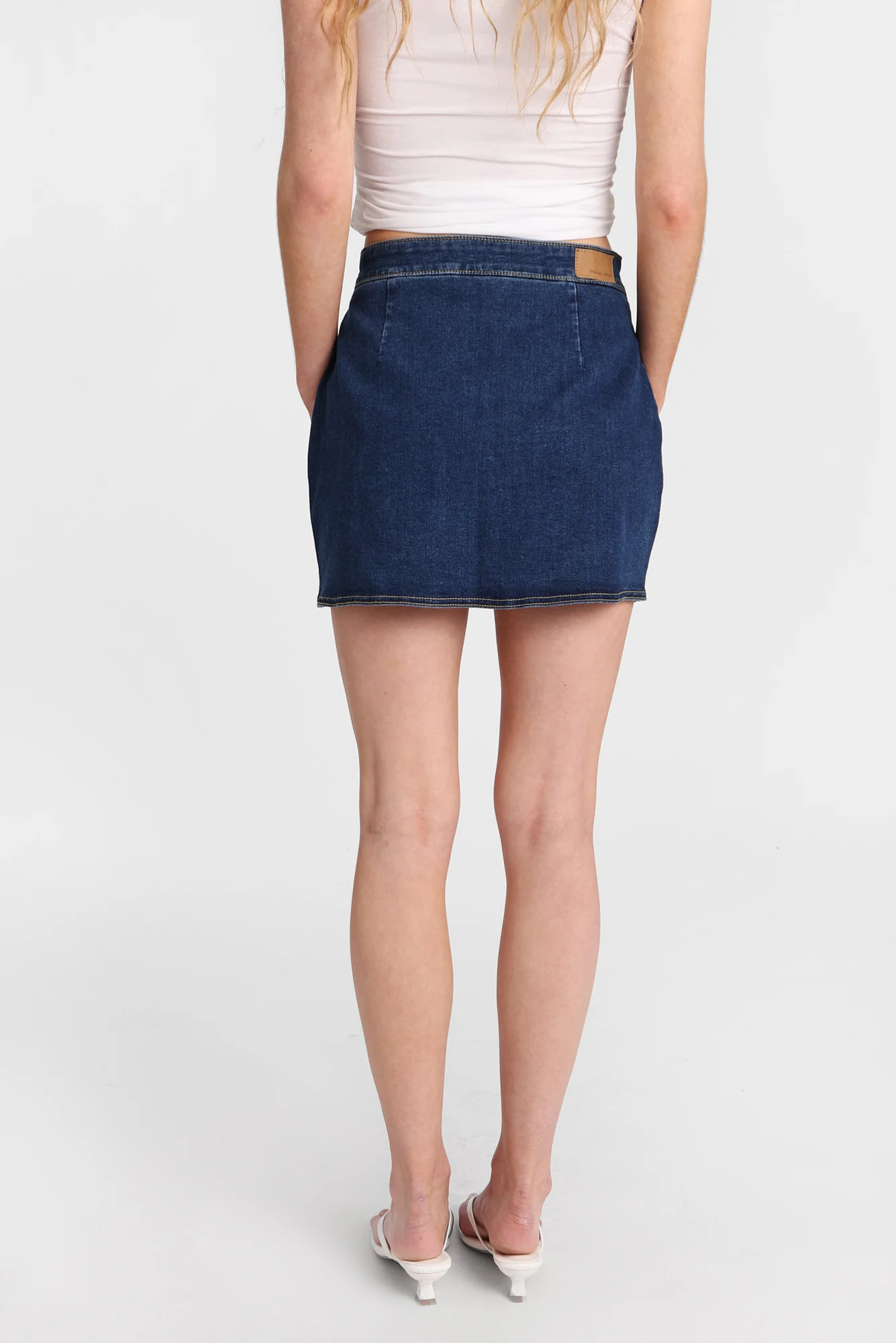 High Rise Denim Skort - Image 3