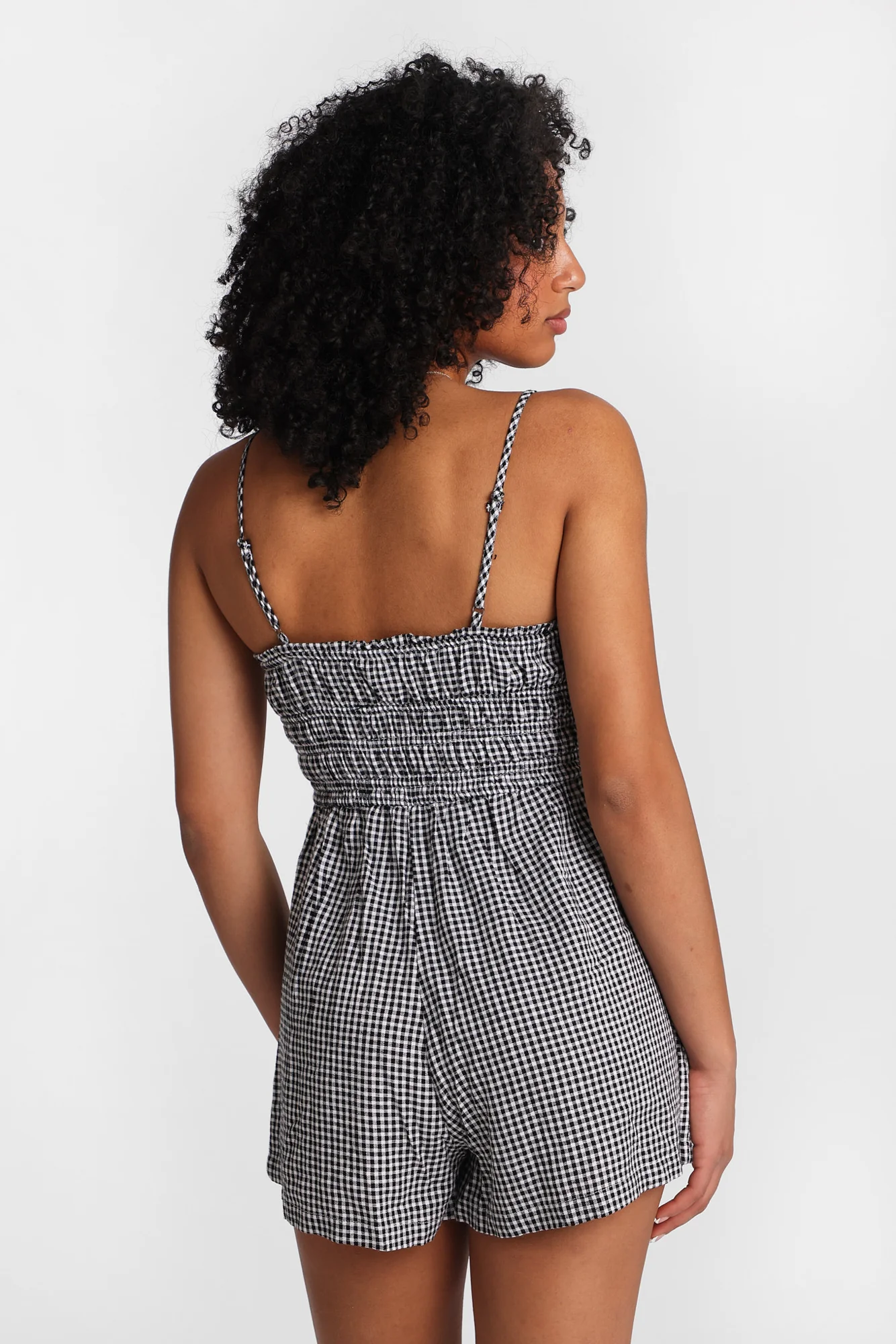Linen-Blend Tie-Front Romper - Image 3