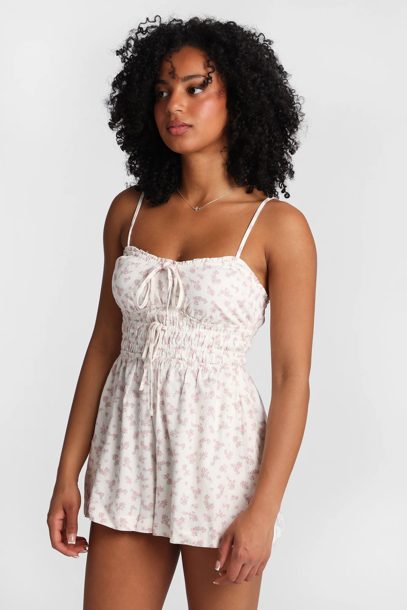Linen-Blend Tie-Front Romper - Image 5