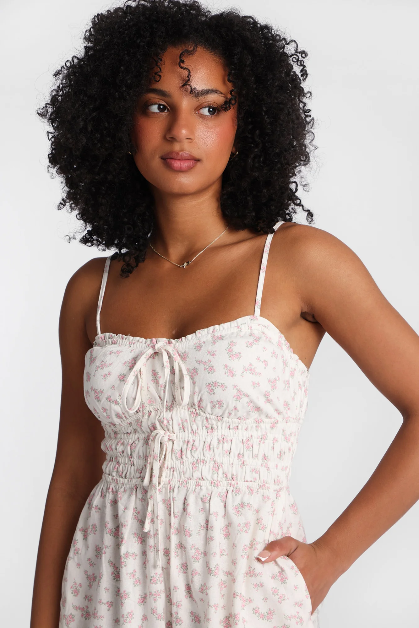 Linen-Blend Tie-Front Romper - Image 6