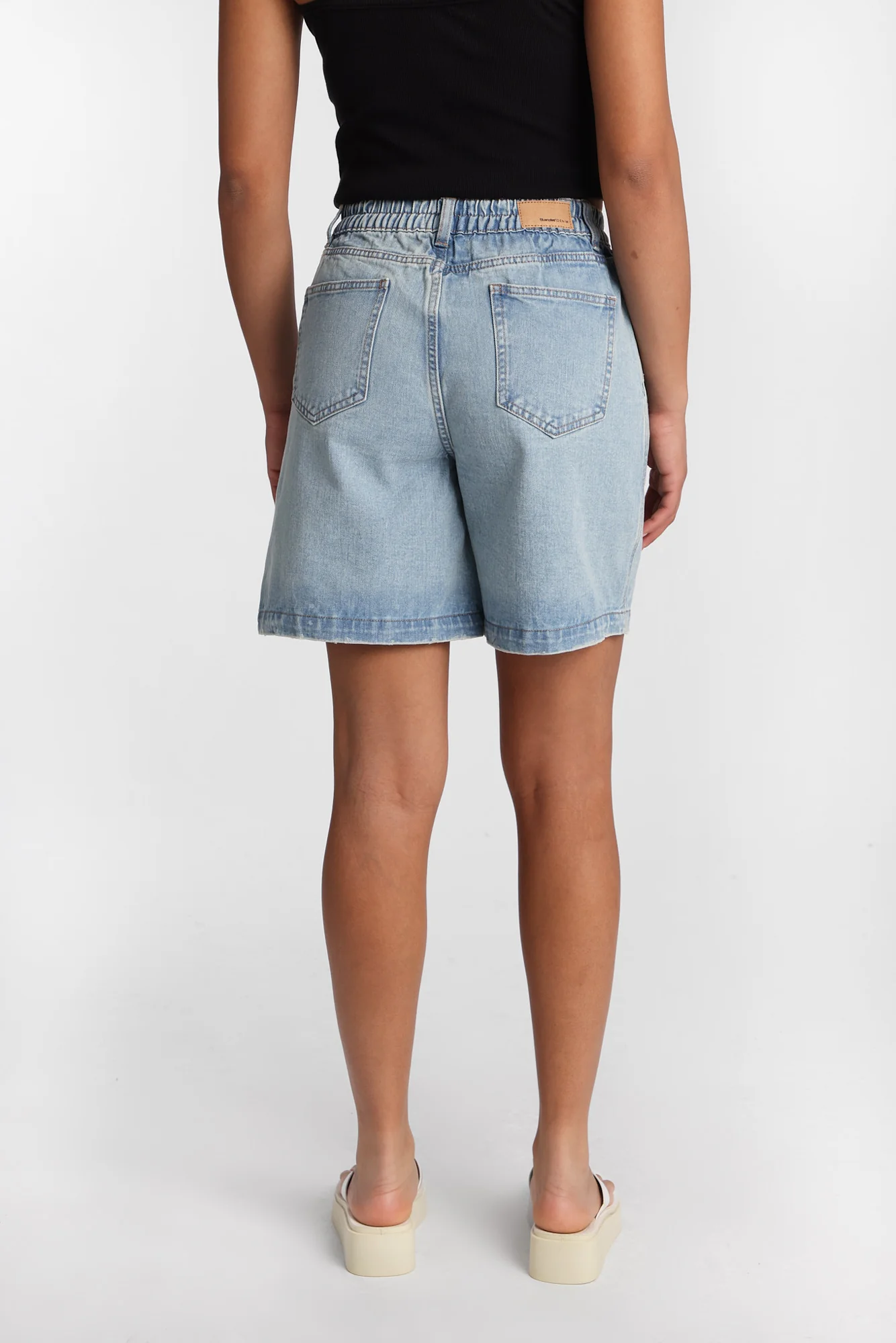 High Rise Stretch Waistband Trouser Jorts - Image 3