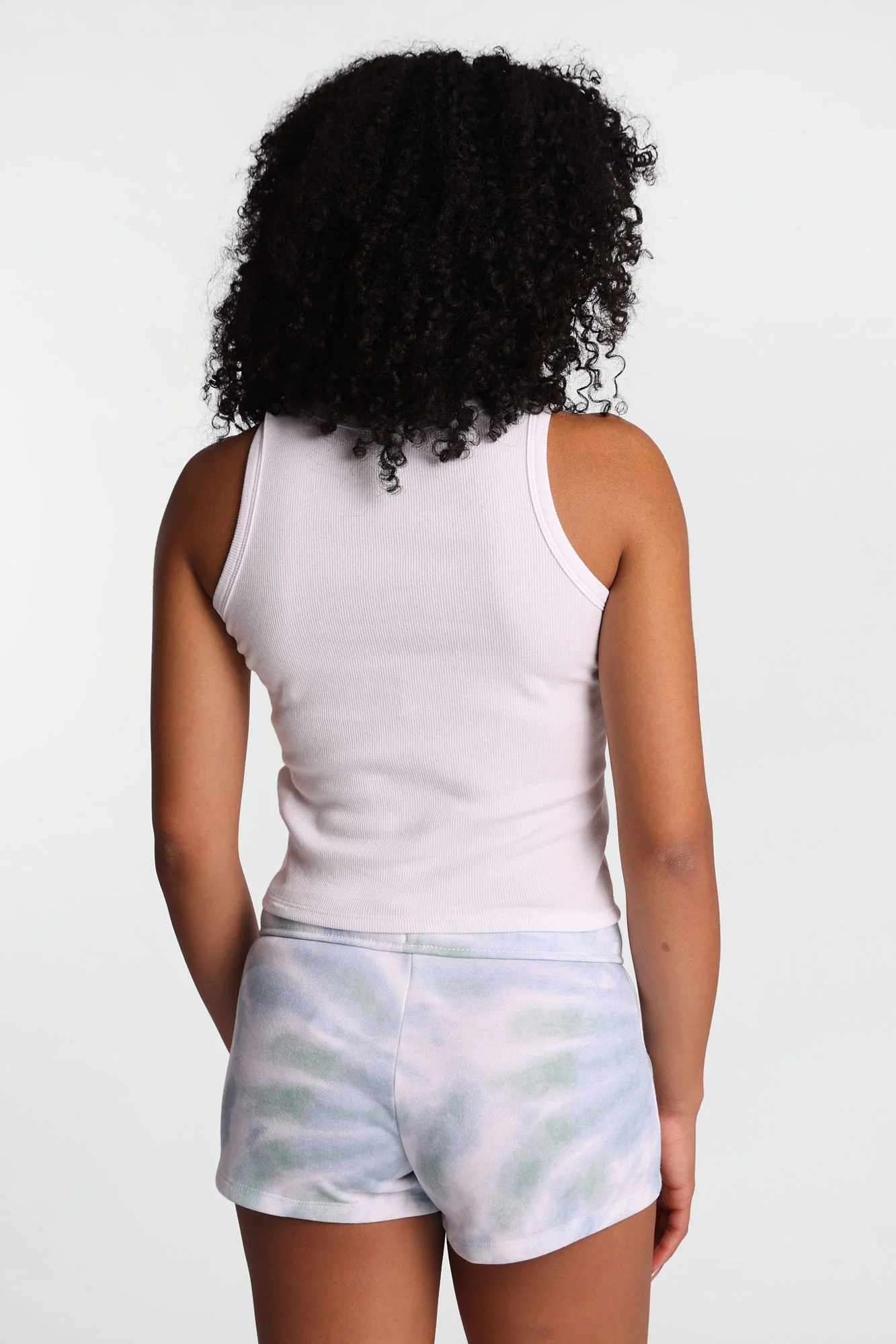 Hibiscus Ribbed Knit High Neck Tank Top - Image 3