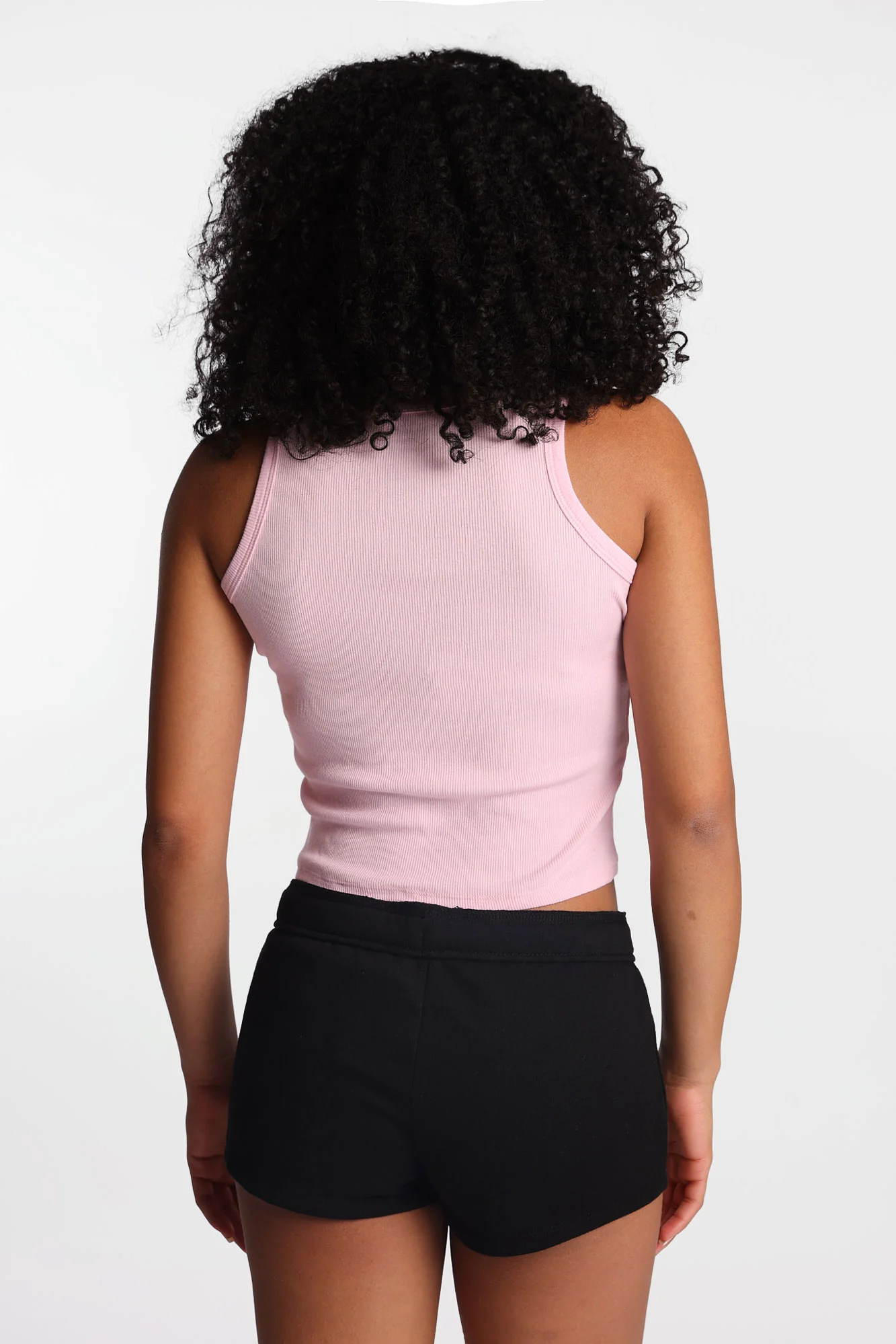 Hibiscus Embroidered Ribbed Knit High Neck Tank Top - Image 3