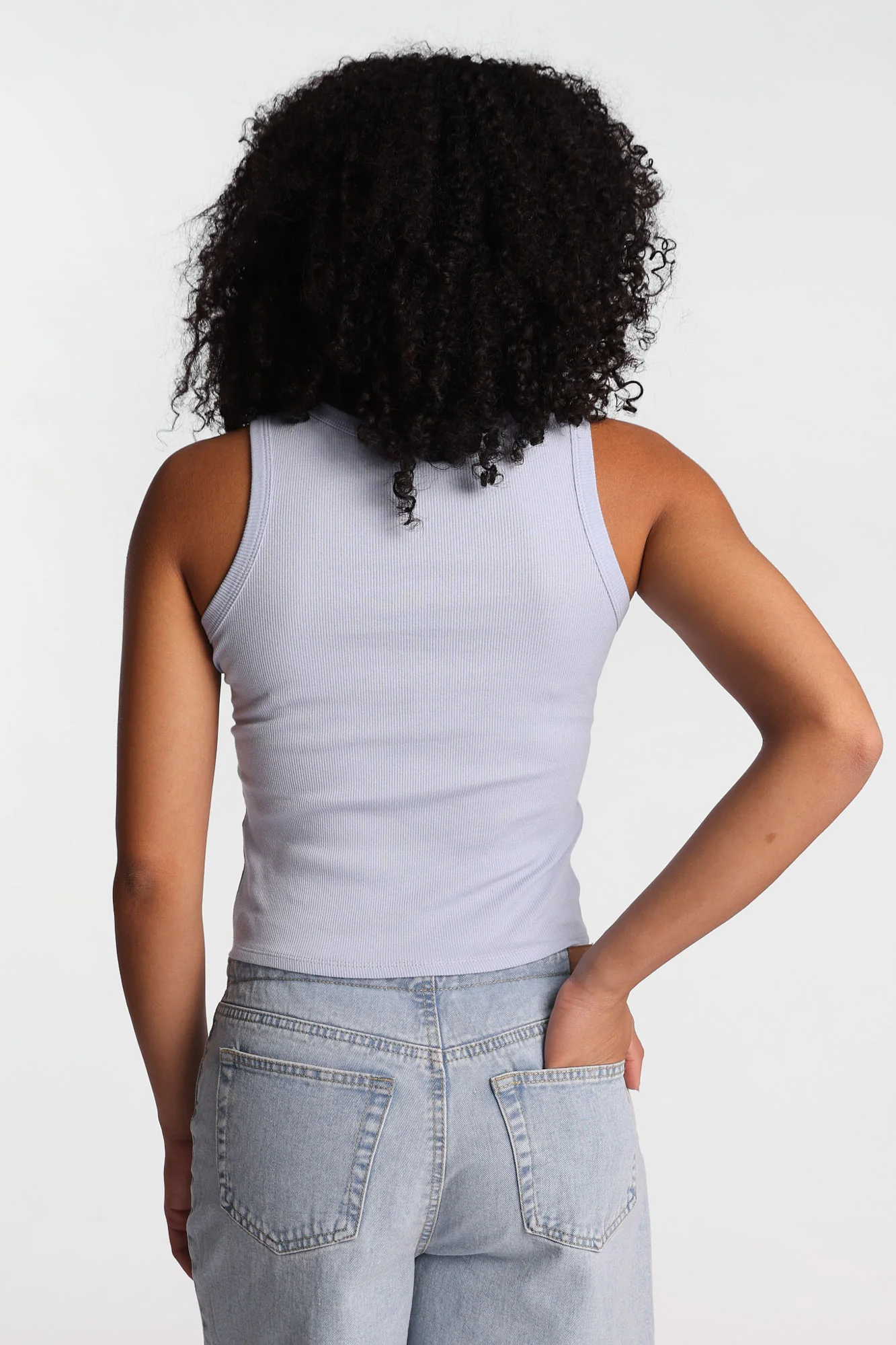 Aloha Ribbed Knit High Neck Tank Top - Image 4