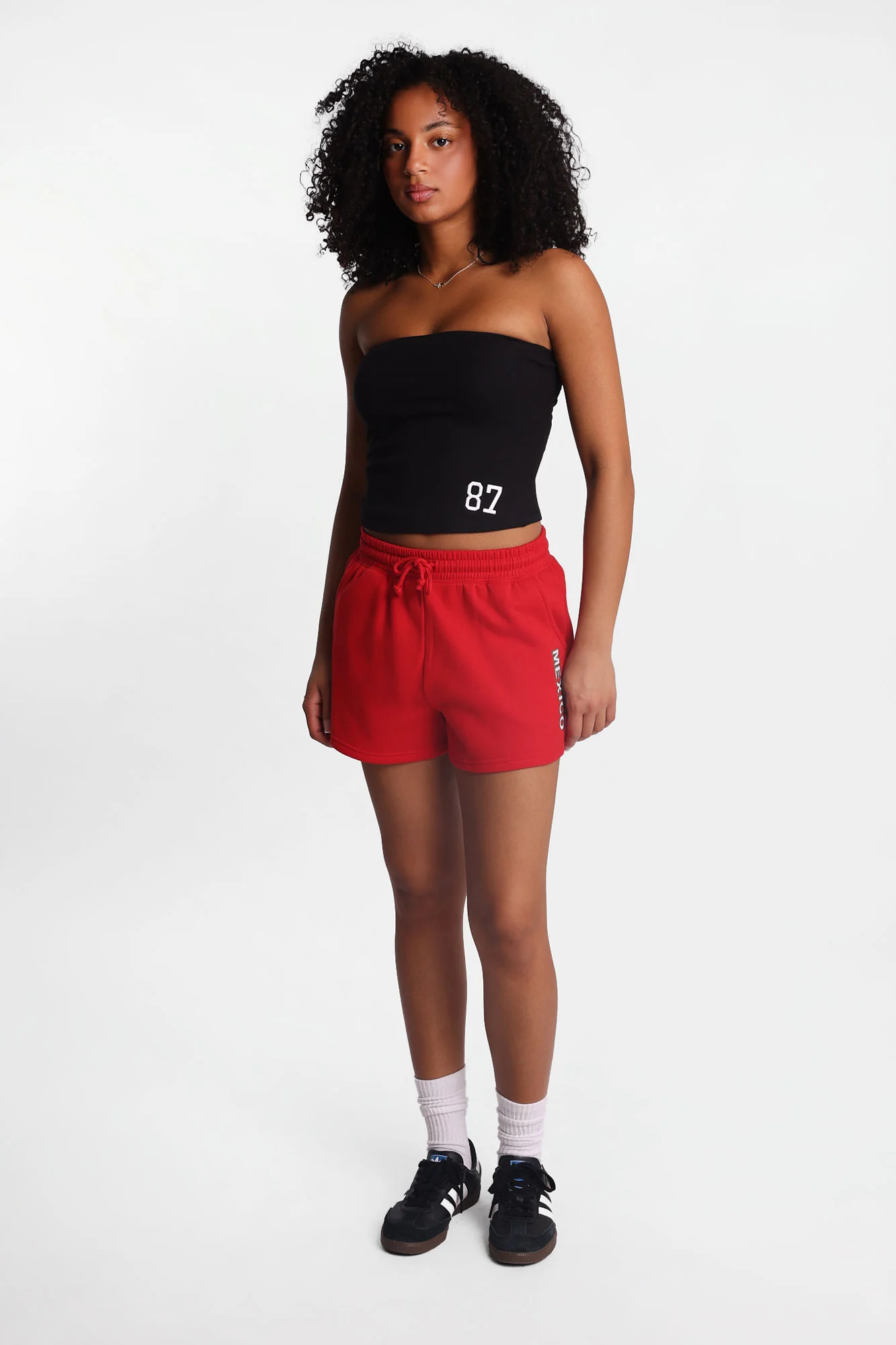 Mexico Embroidered Patch Slouchy Fleece Shorts - Image 4