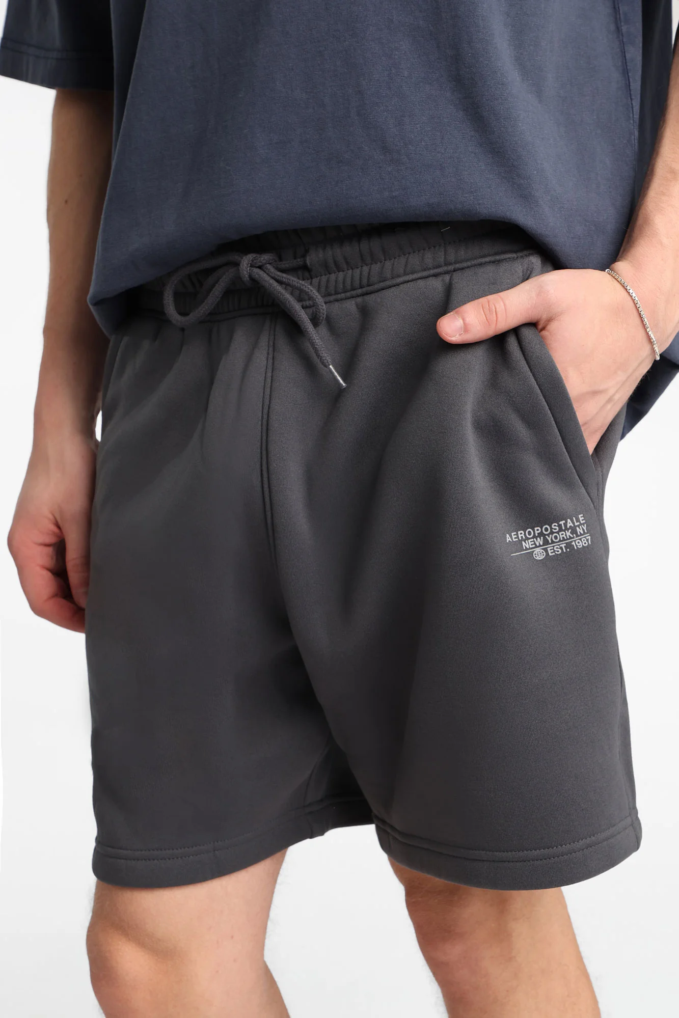 AERO Essential Leg Print Fleece Shorts - Image 11