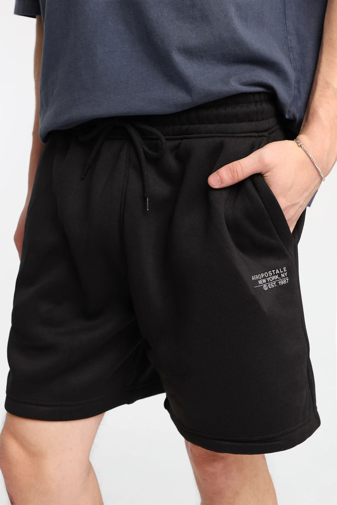 AERO Essential Leg Print Fleece Shorts - Image 3