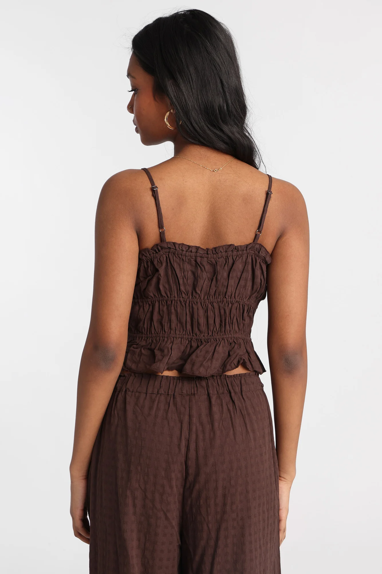 AERO Cotton Tie-Front Peplum Top - Image 11