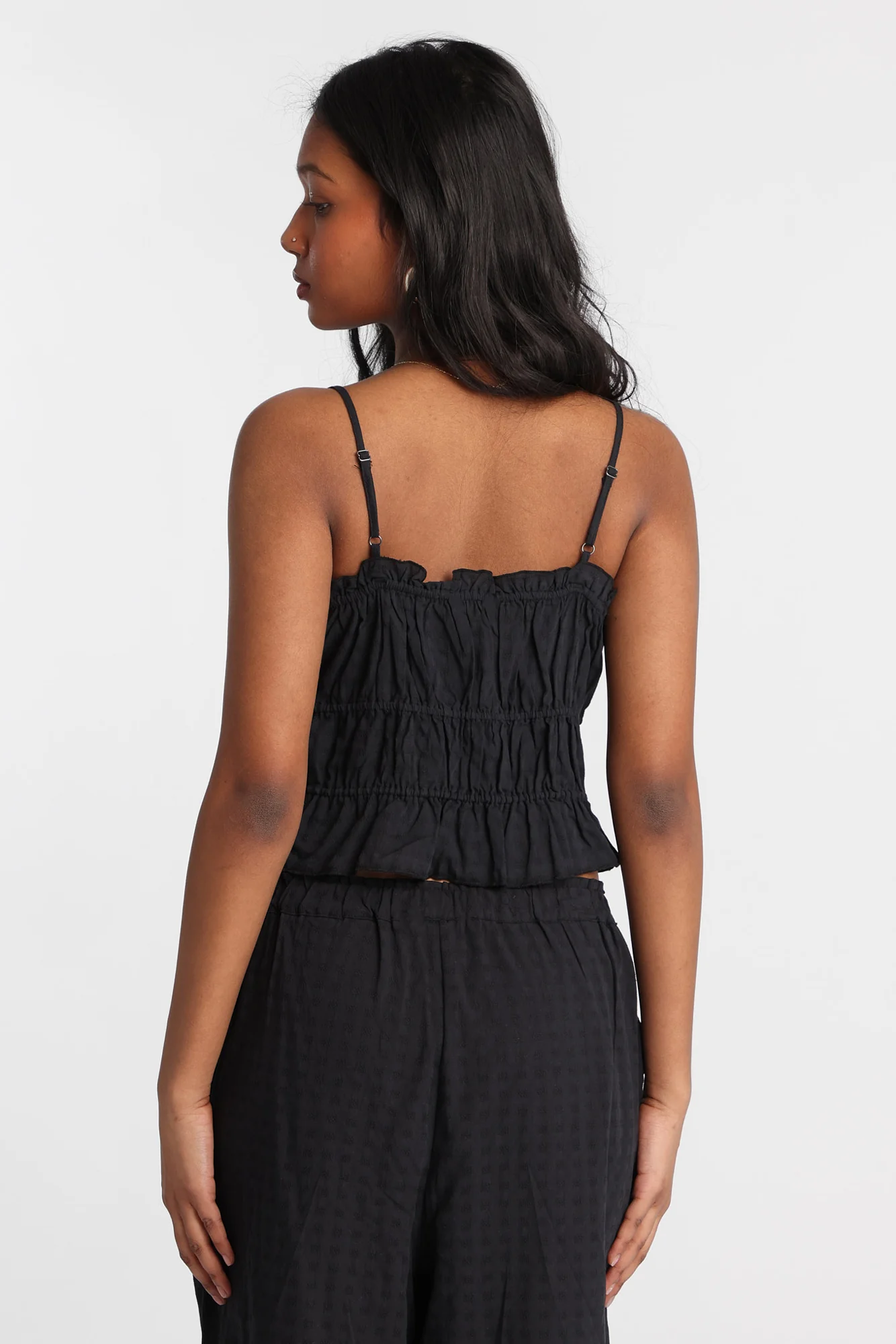 AERO Cotton Tie-Front Peplum Top - Image 3