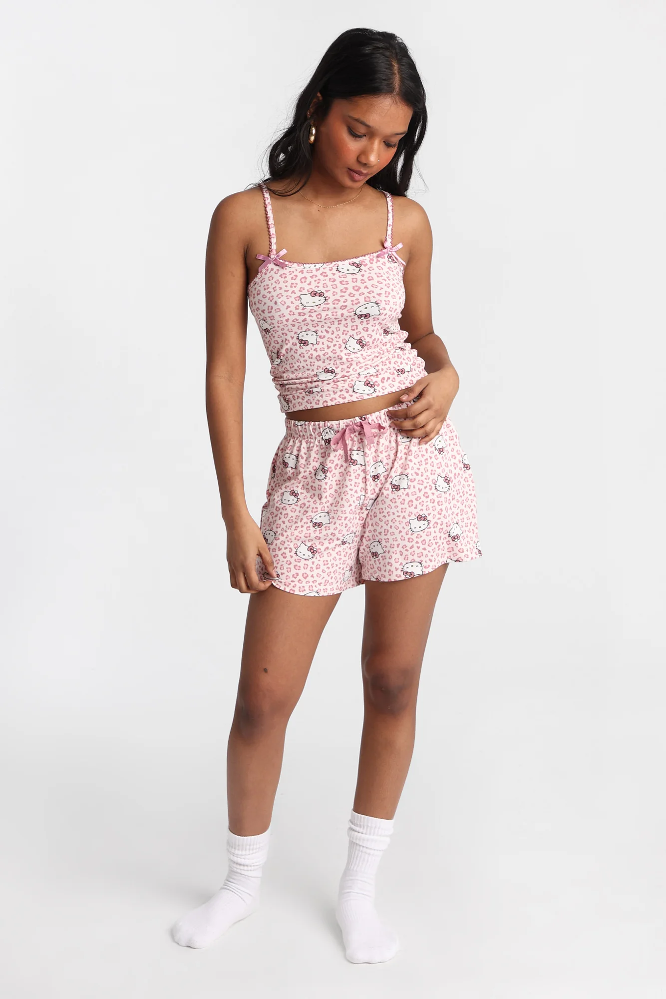Hello Kitty Leopard Graphic Super Soft Pajama Camisole & Shorts 2-Piece Set - Image 5