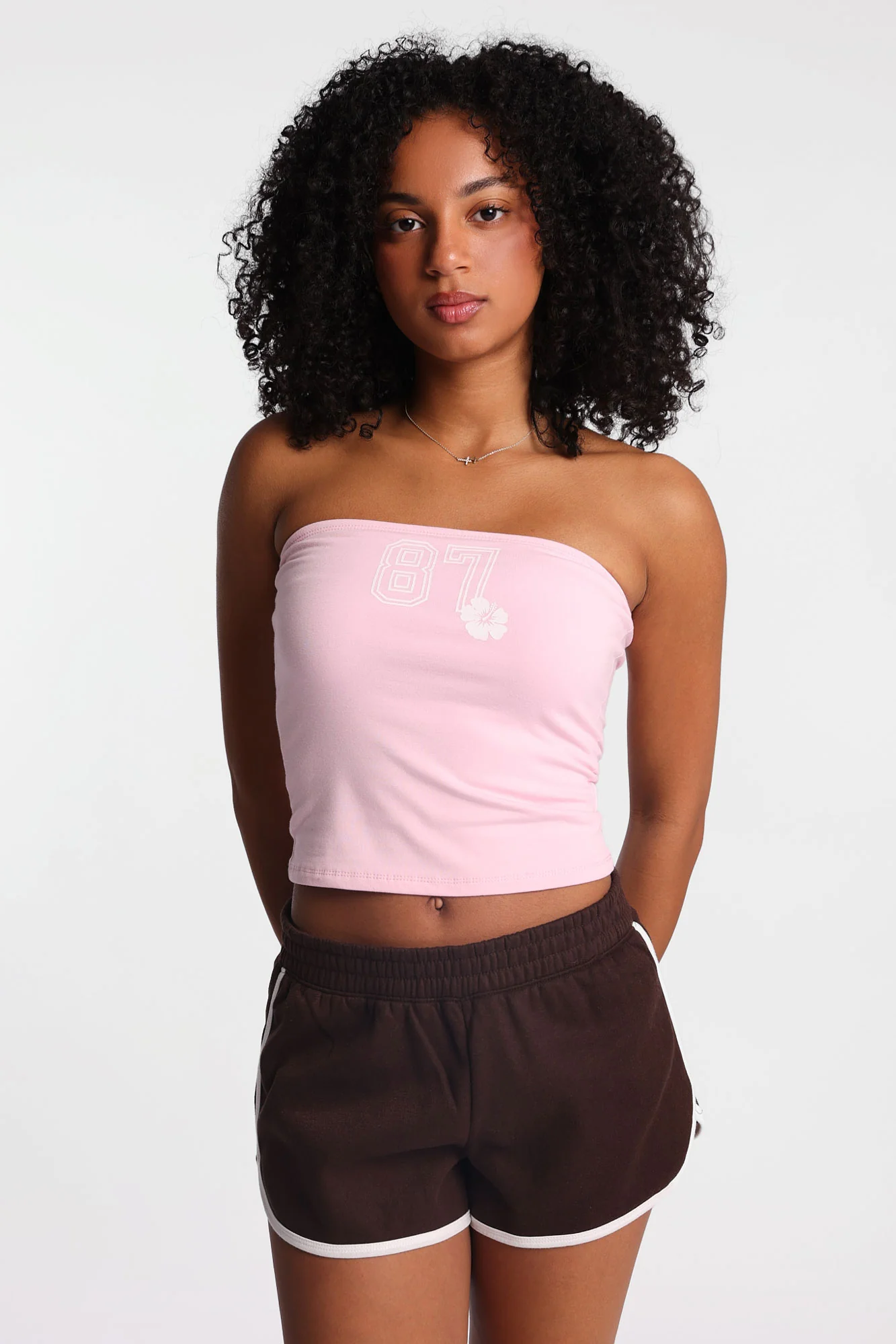 AERO 87 Hibiscus Flower Graphic Tube Top - Image 3