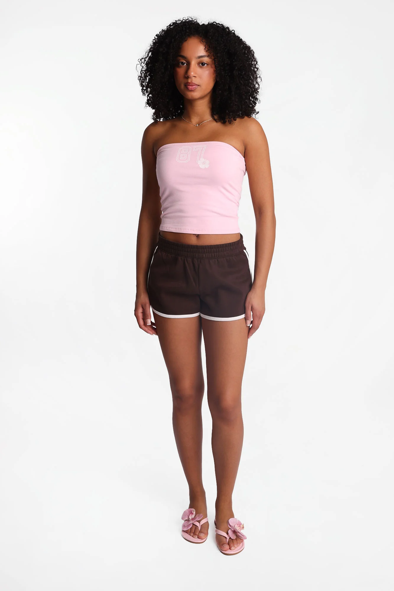 AERO 87 Hibiscus Flower Graphic Tube Top - Image 5