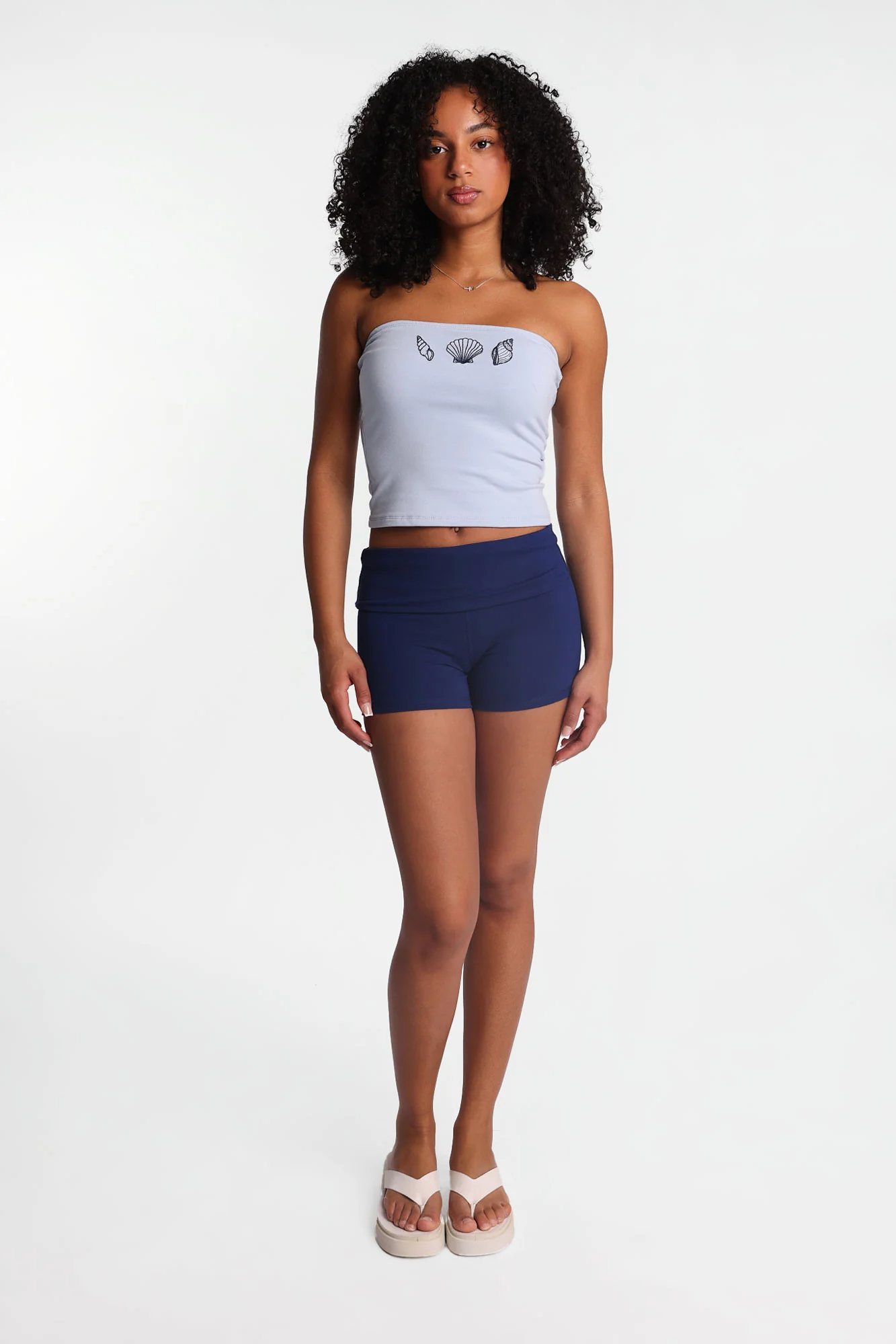 AERO Seashells Embroidered Graphic Tube Top - Image 5