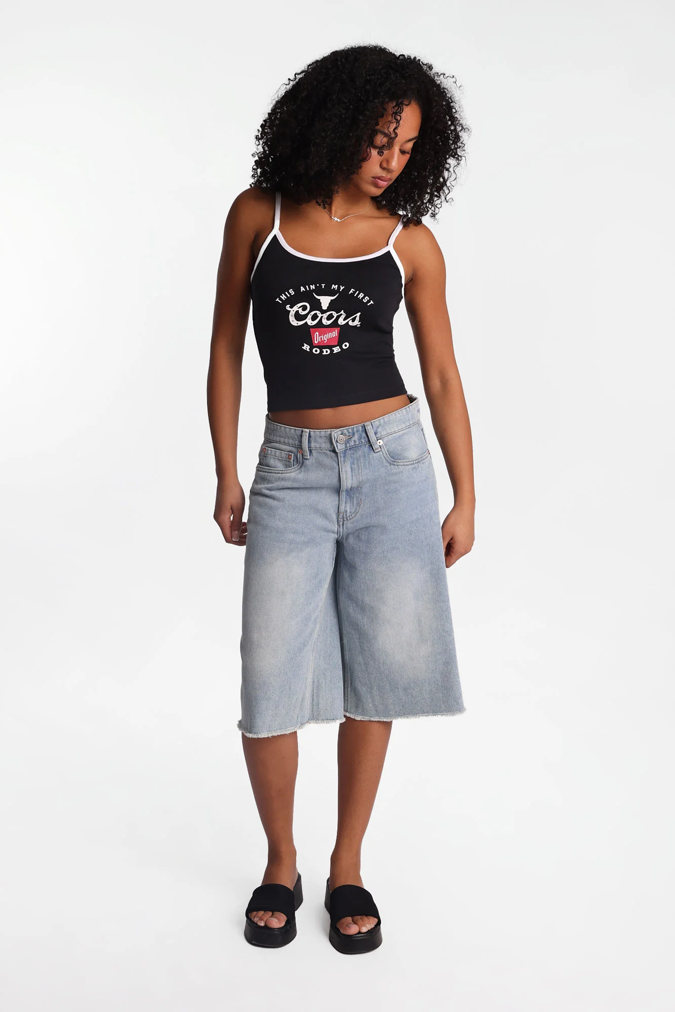 Coors Rodeo Rhinestones Applique Graphic Cotton Camisole - Image 5