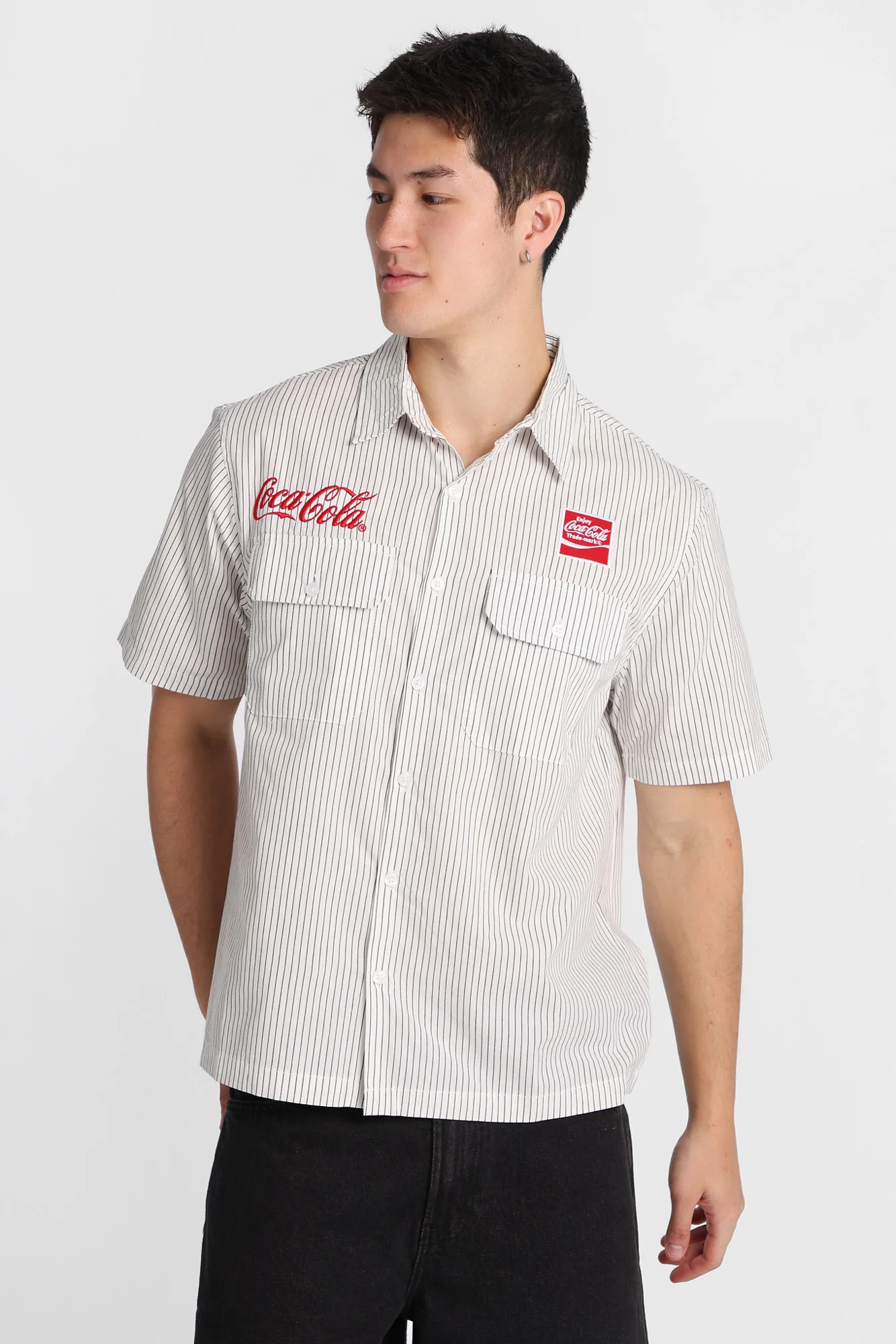Coca-Cola Embroidered Patch Button-Up Shirt - Image 2