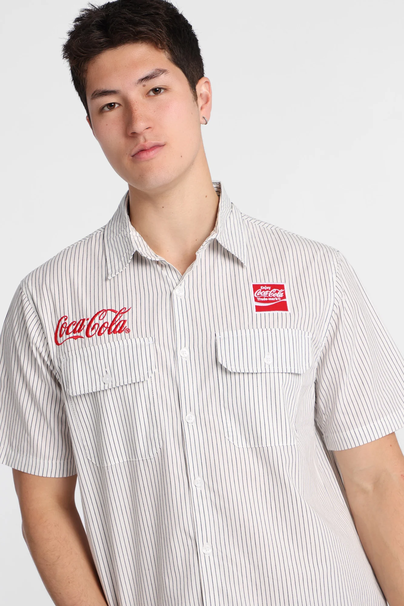 Coca-Cola Embroidered Patch Button-Up Shirt - Image 3