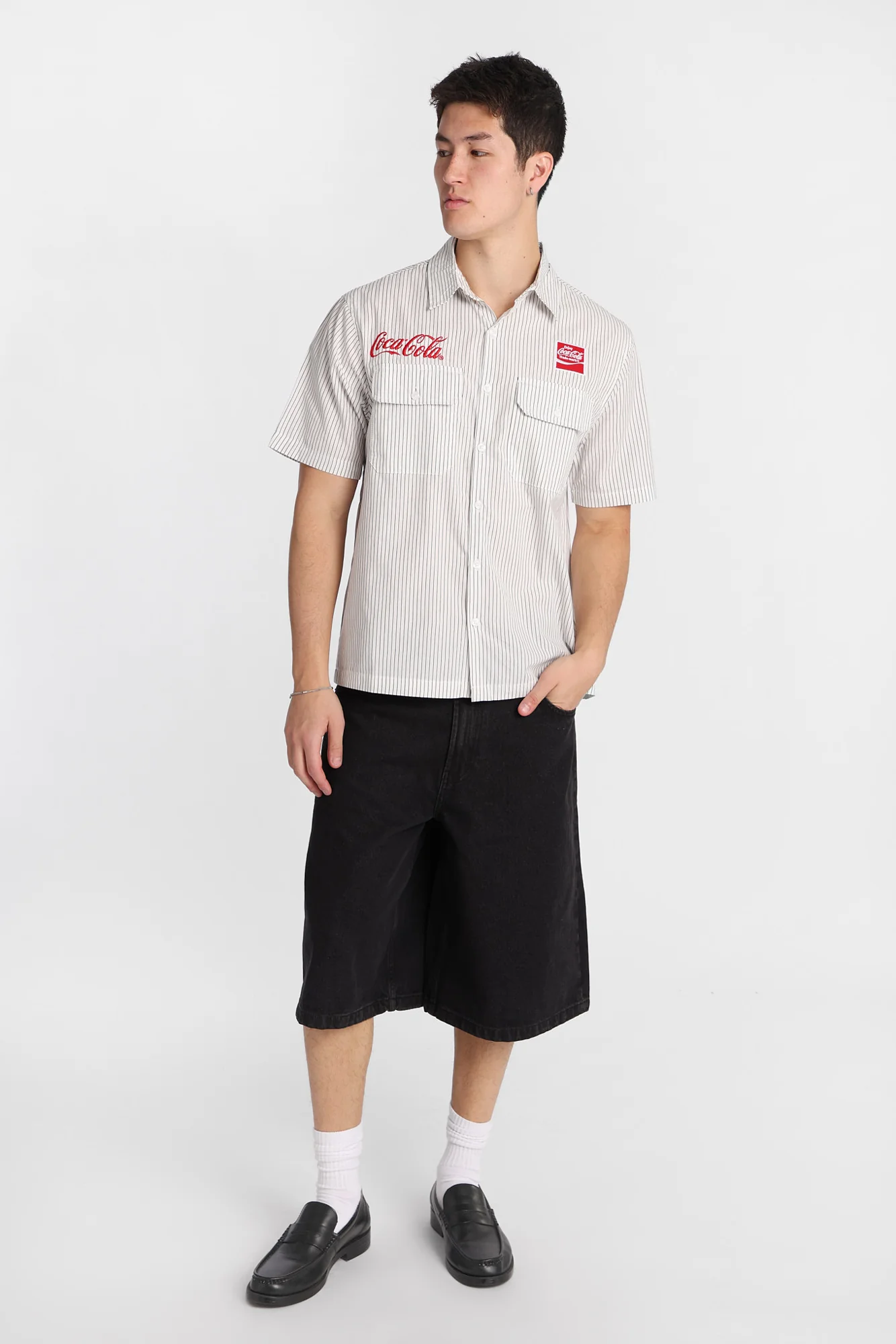 Coca-Cola Embroidered Patch Button-Up Shirt - Image 4