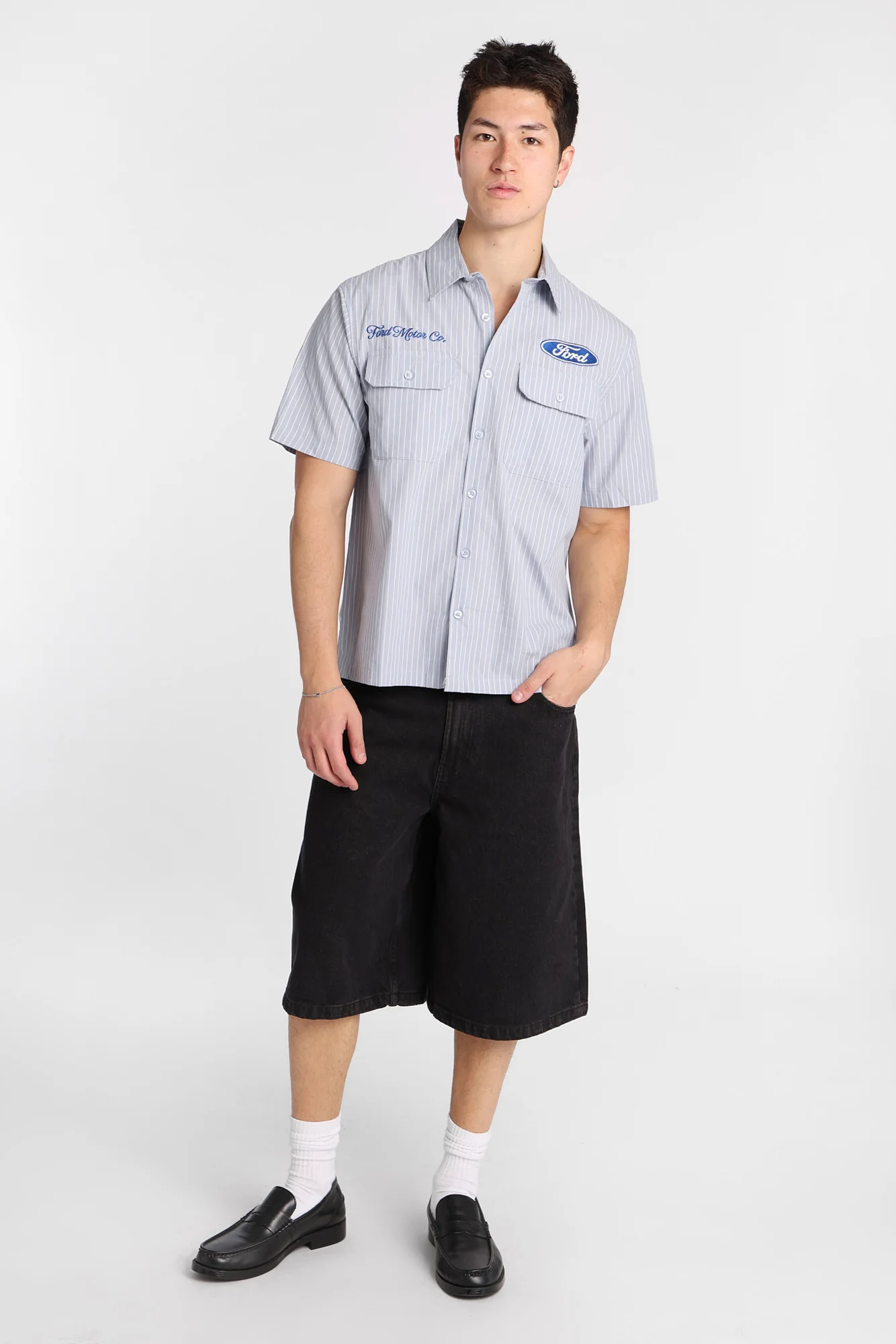 Ford Motors Embroidered Patch Button-Up Workshirt - Image 4