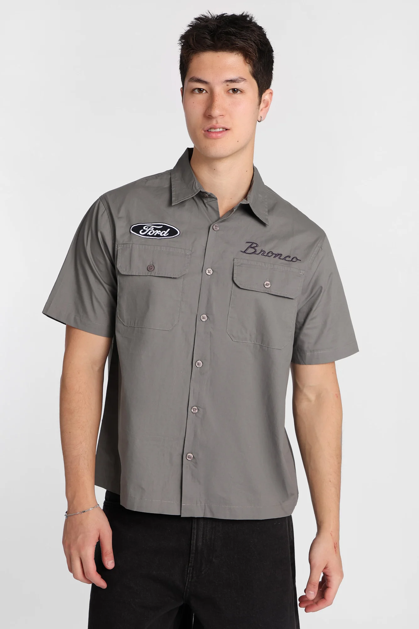 Ford Bronco Embroidered Patch Button-Up Shirt - Image 2