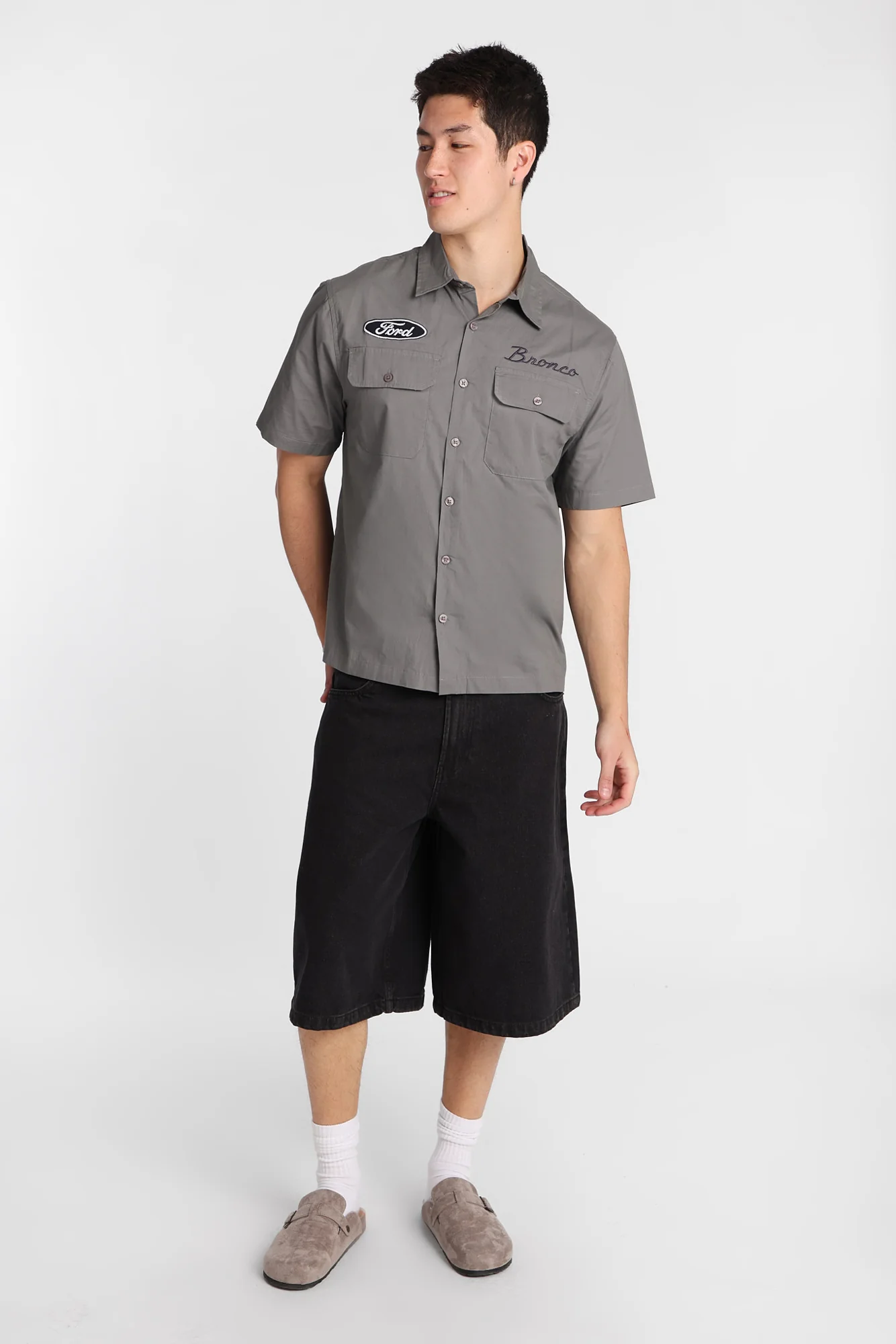 Ford Bronco Embroidered Patch Button-Up Shirt - Image 4