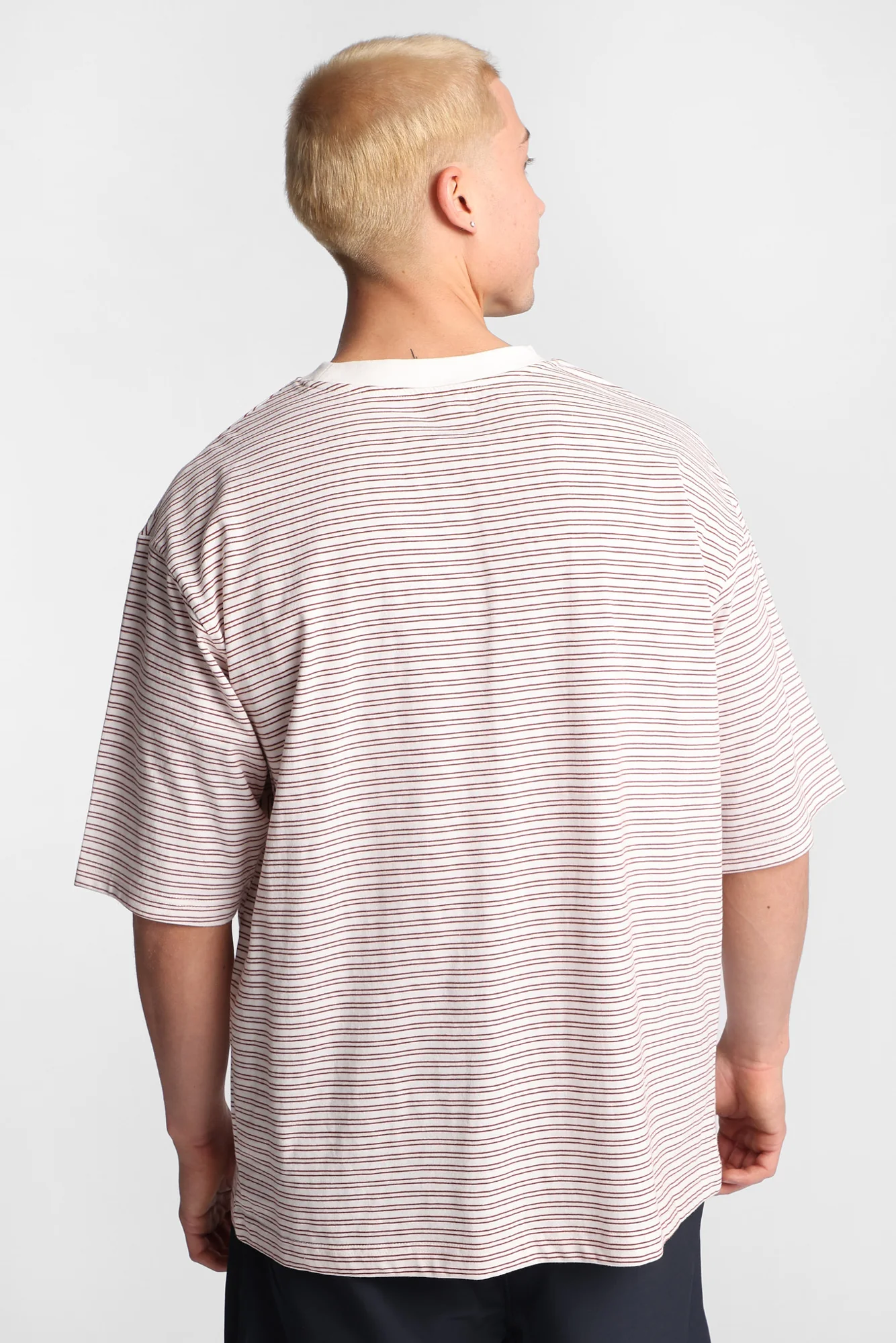 AERO Embroidered Striped Oversized Tee - Image 11