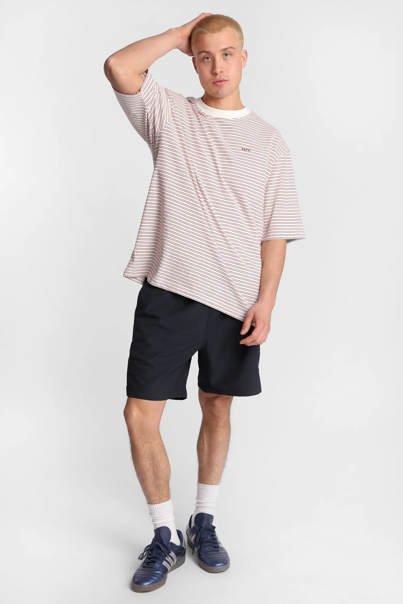 AERO Embroidered Striped Oversized Tee - Image 12